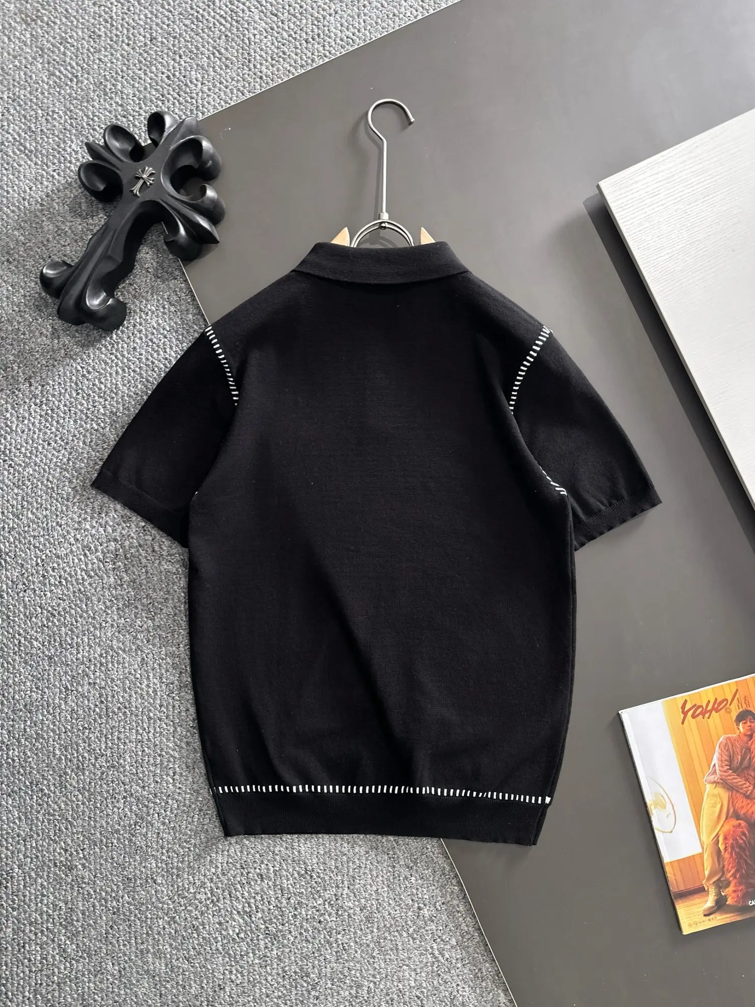 Contrast Stitch Knit Polo Shirt D21013171 — view 9