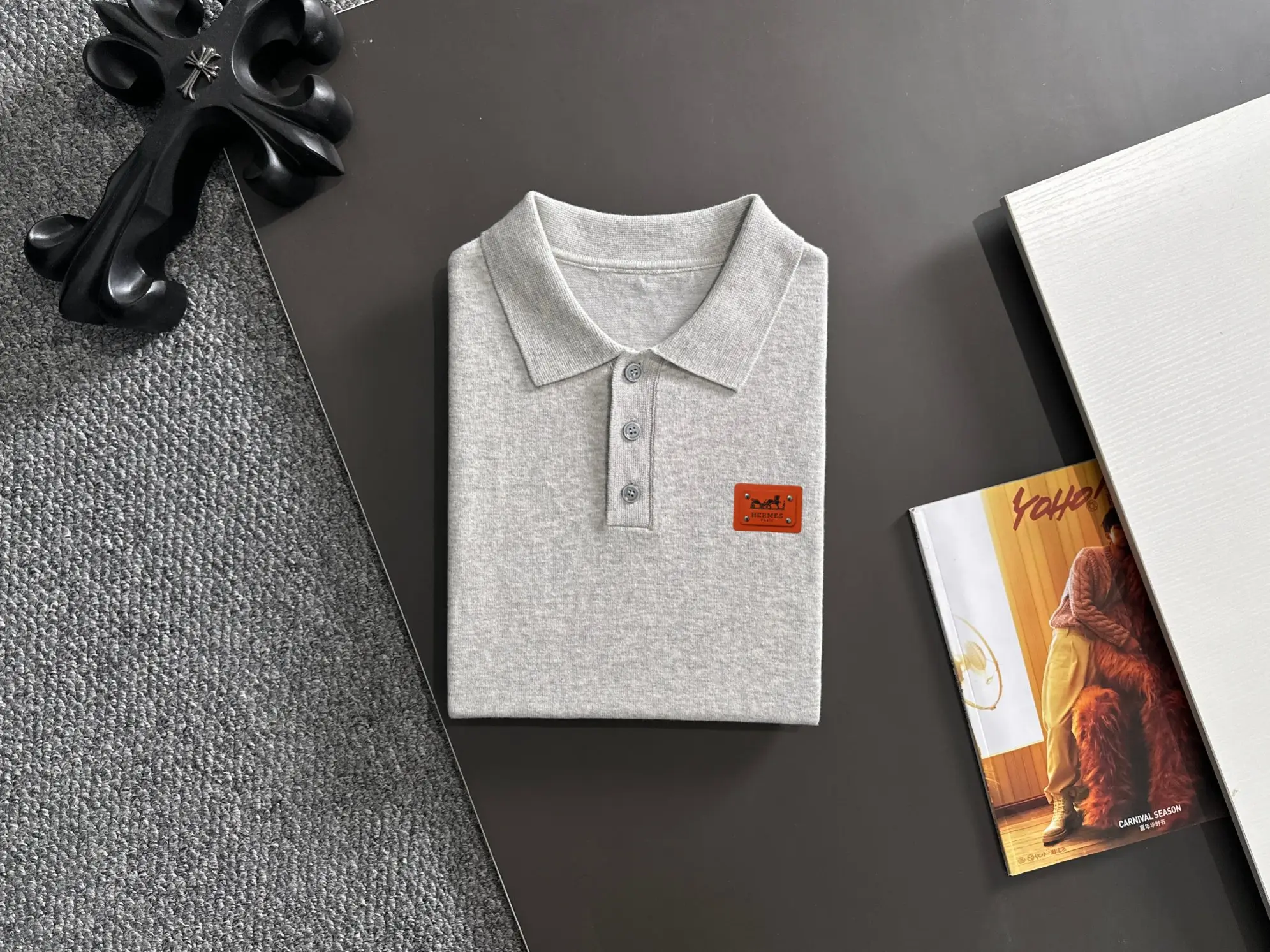 Contrast Stitch Knit Polo Shirt D21013173 — view 8