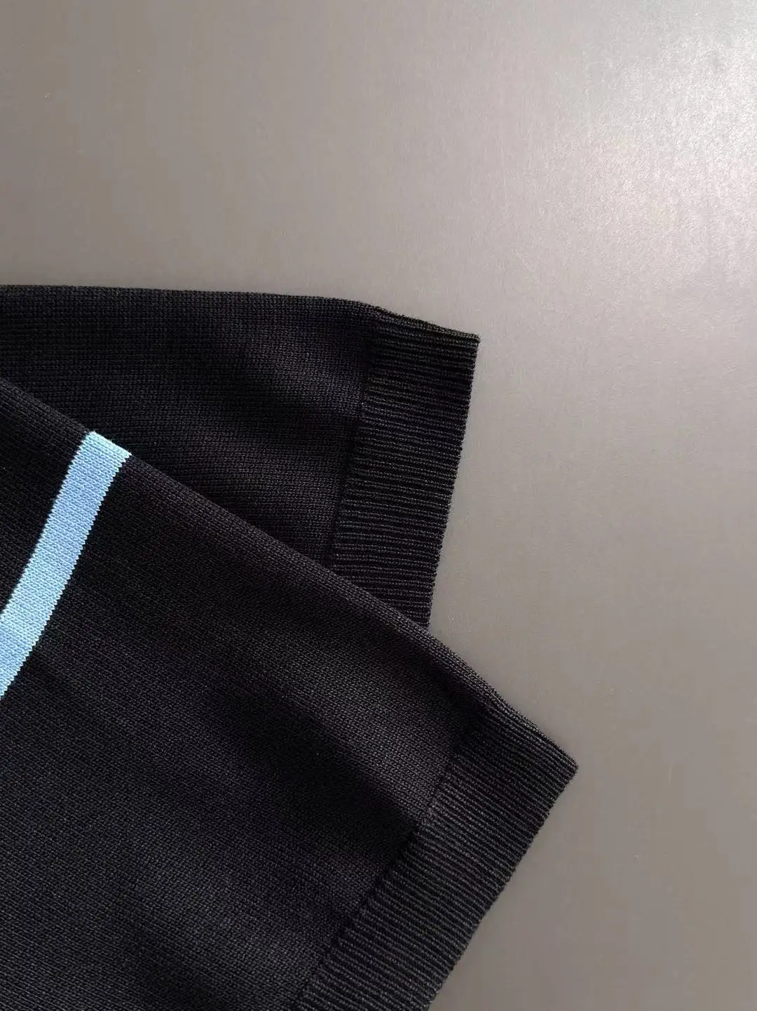 Striped Knit Half-Zip Polo Shirt D21013180 — view 5