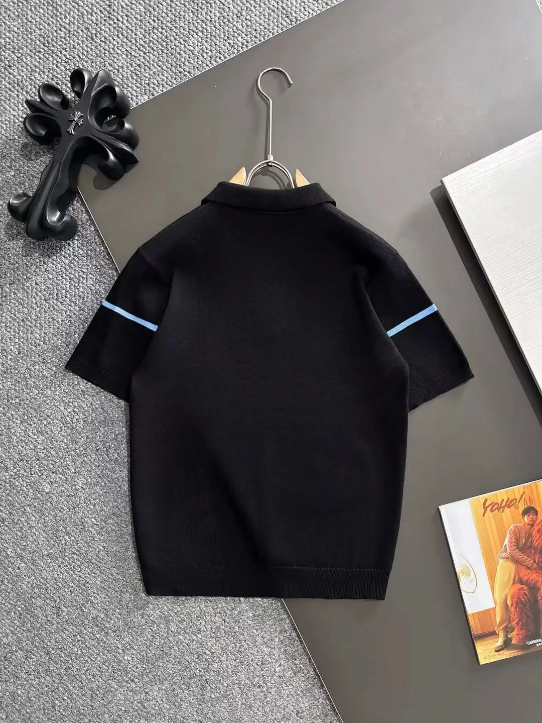 Striped Knit Half-Zip Polo Shirt D21013180 — view 9