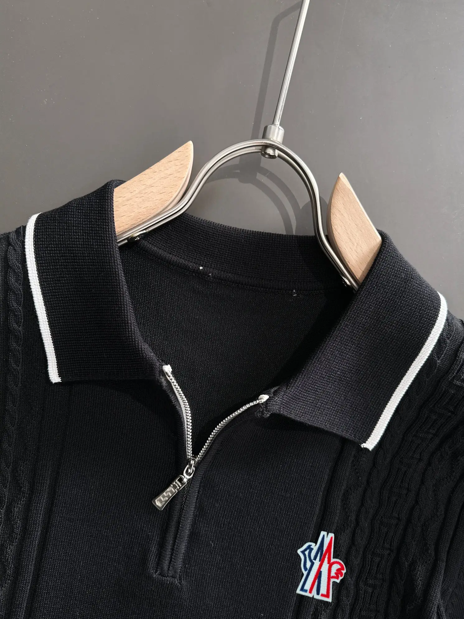 Cable-Knit Quarter-Zip Polo Shirt D21013195 — view 3