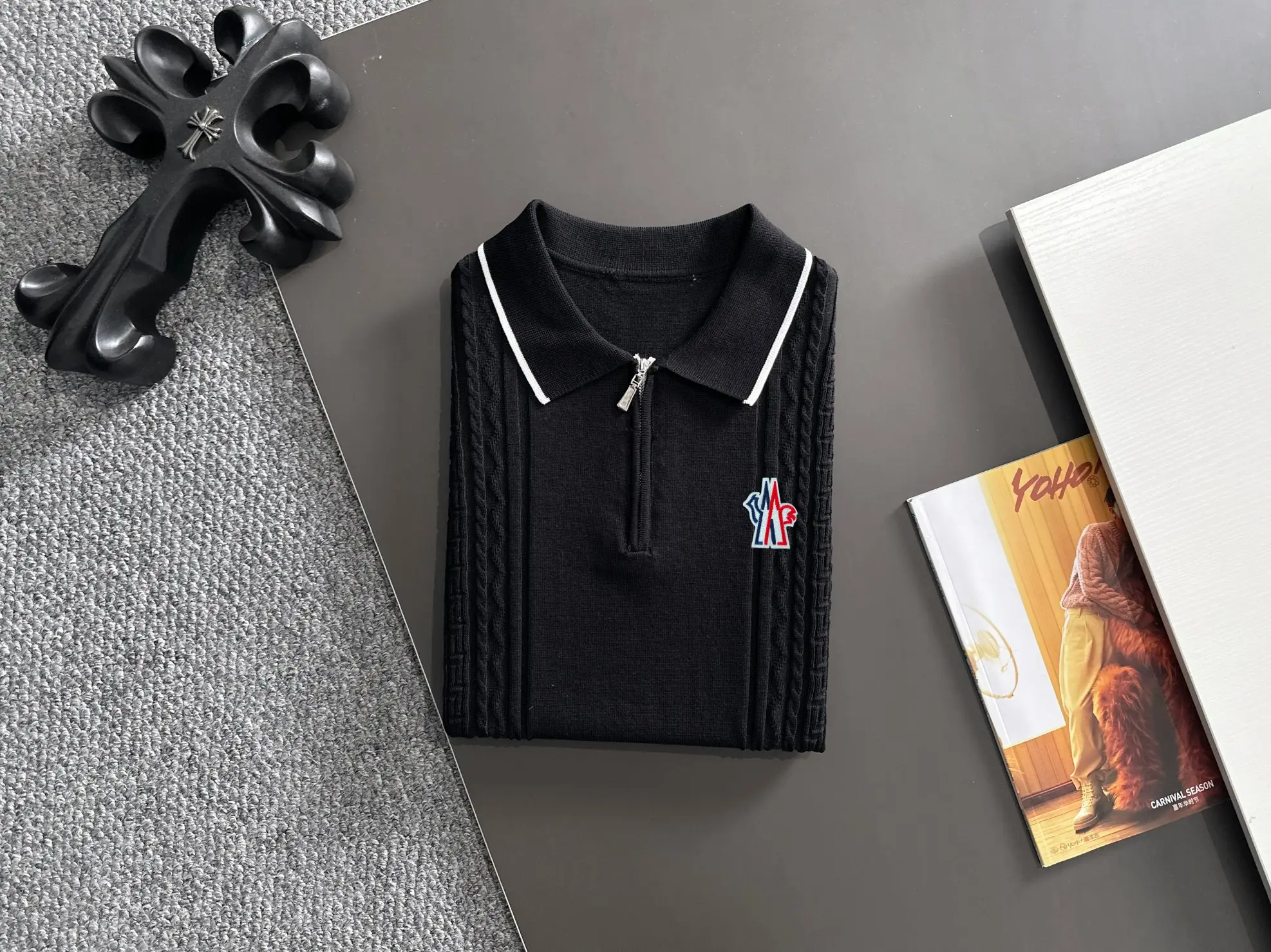 Cable-Knit Quarter-Zip Polo Shirt D21013195 — view 8