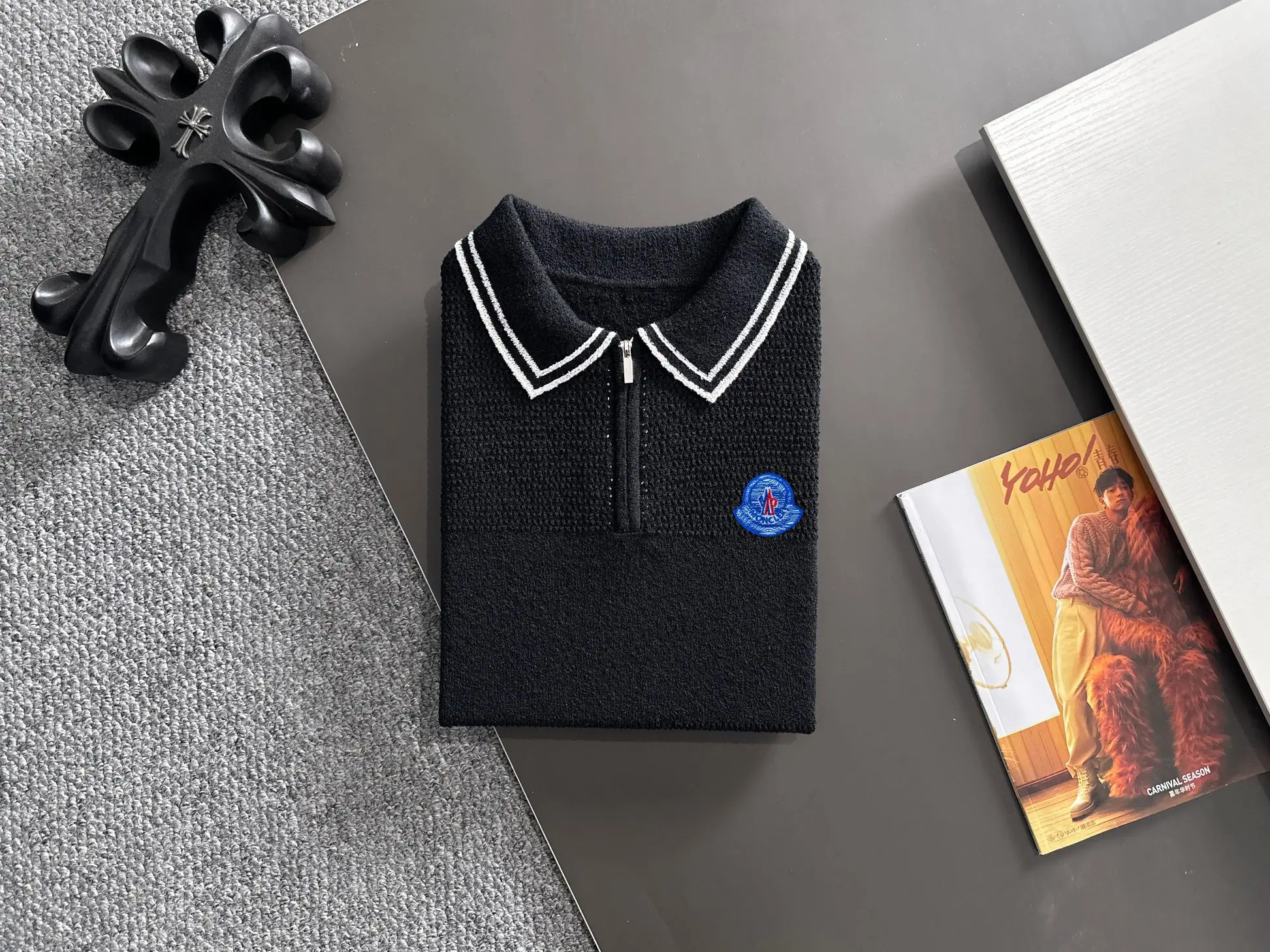 Half-Zip Textured Knit Polo Shirt D21013193 — view 8