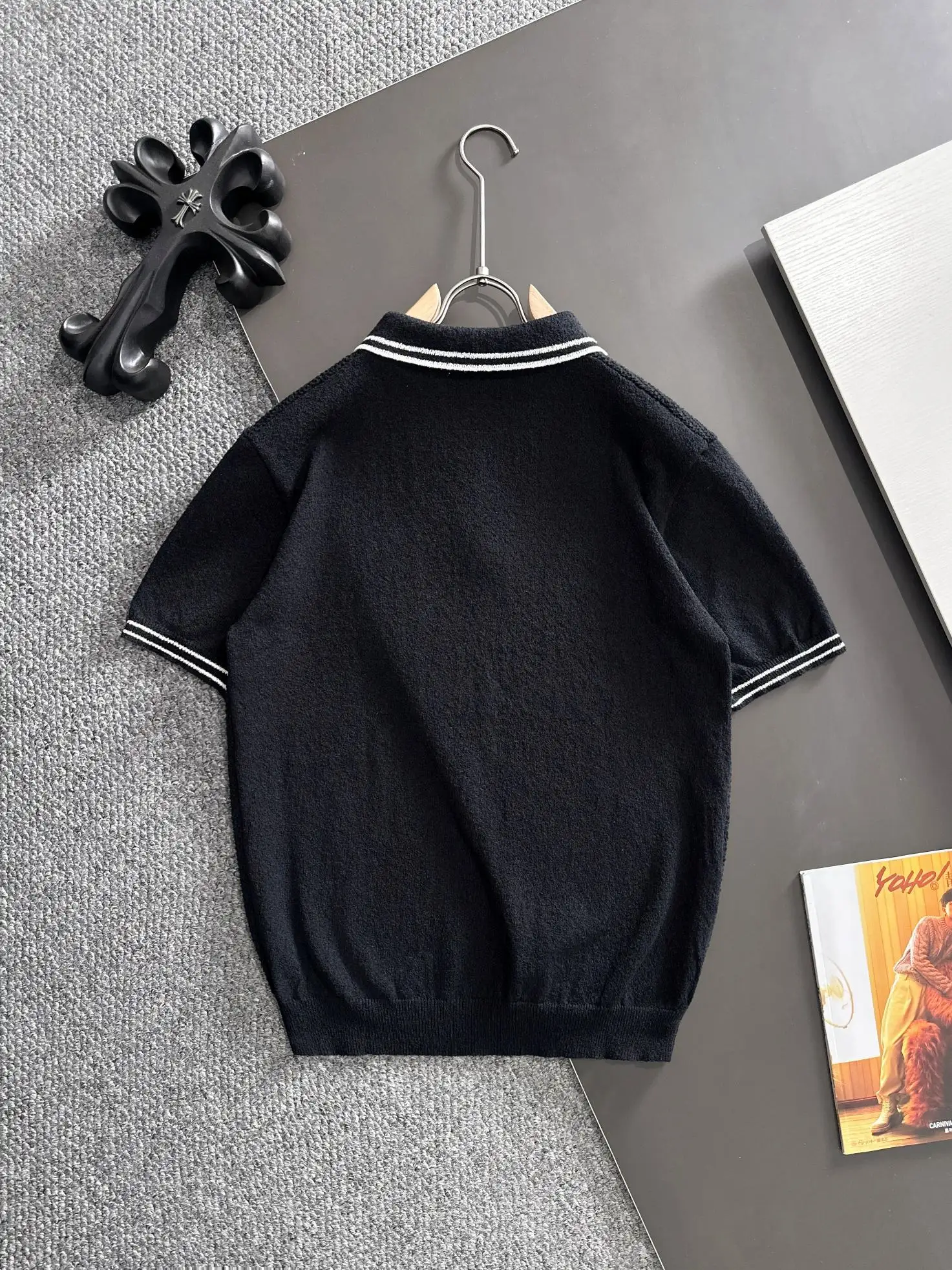 Half-Zip Textured Knit Polo Shirt D21013193 — view 9