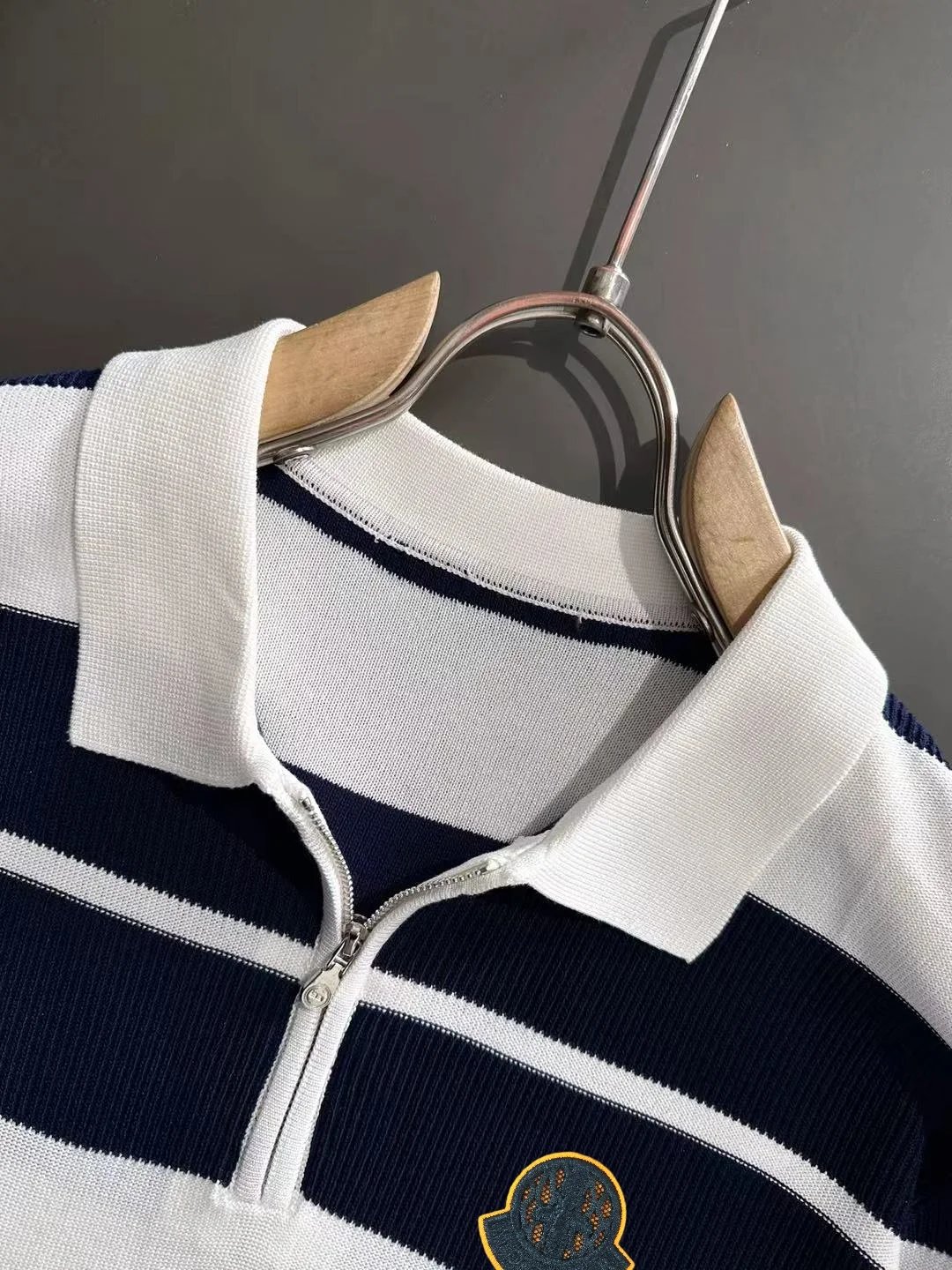 Striped Knit Half-Zip Polo Shirt D21013185 — view 3