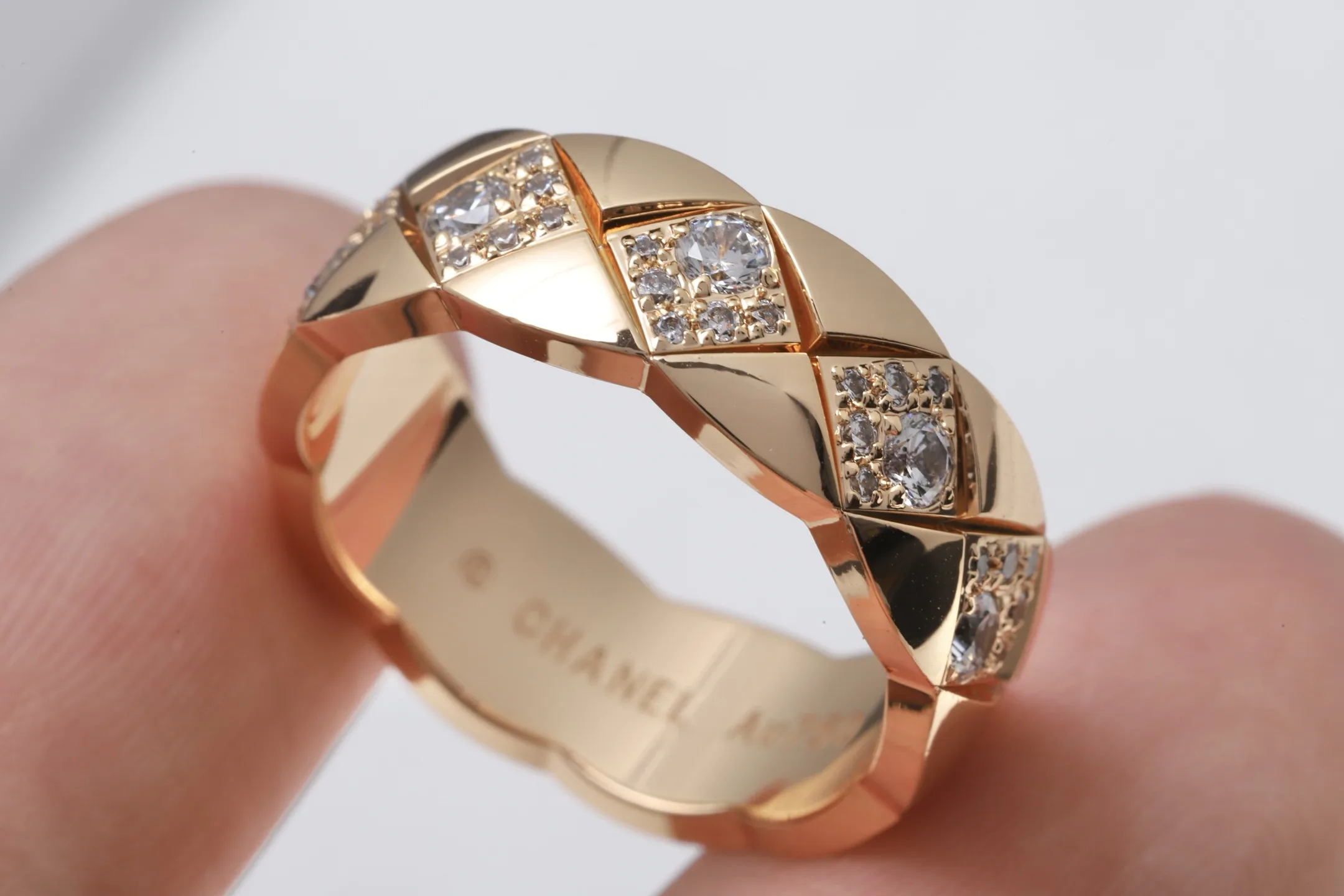 Coco Crush Quilted Motif Ring (Gold-Plated Brass) D11016569 — view 5