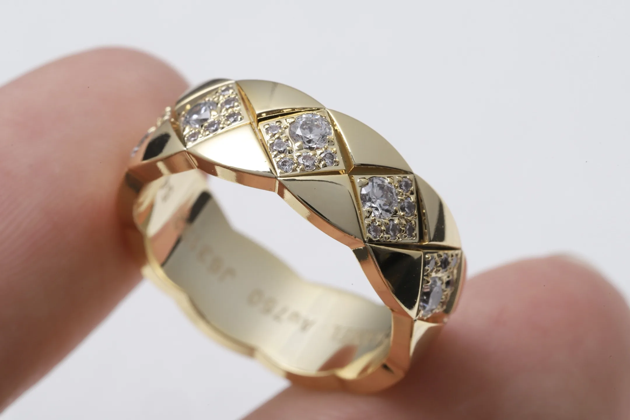 Coco Crush Quilted Motif Ring (Gold-Plated Brass) D11016569 — view 6