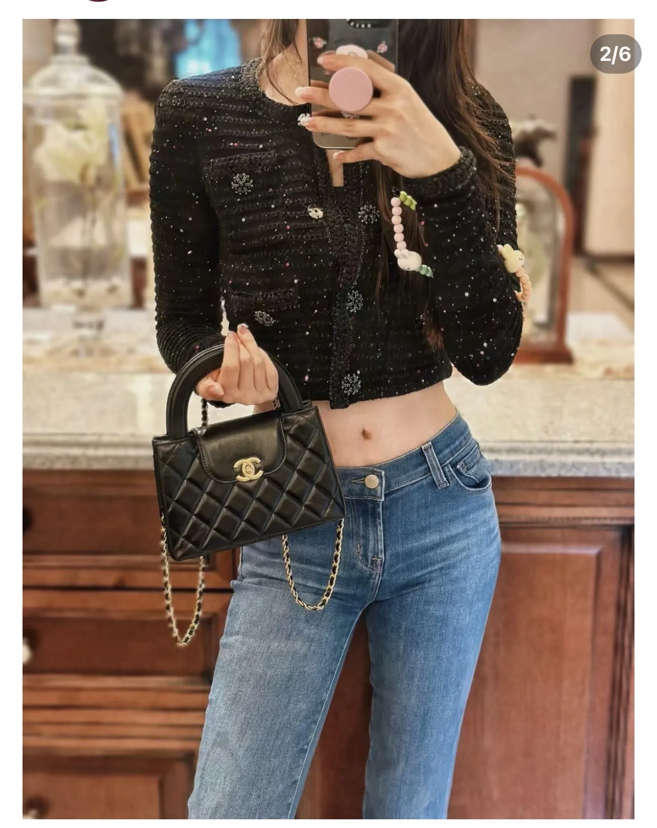 Quilted Leather Top-Handle Bag D41017846 — view 2