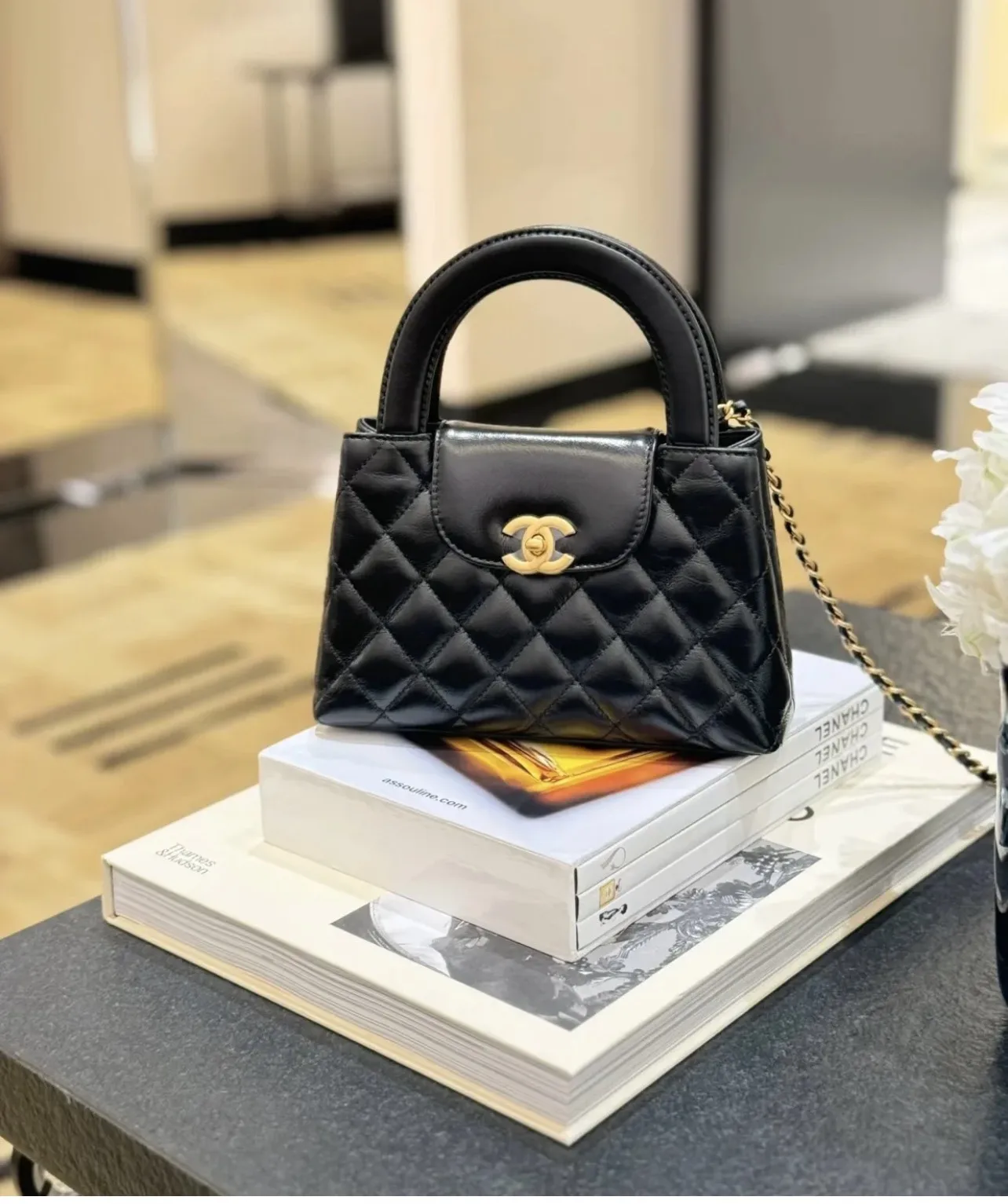 Quilted Leather Top-Handle Bag D41017846 — view 3