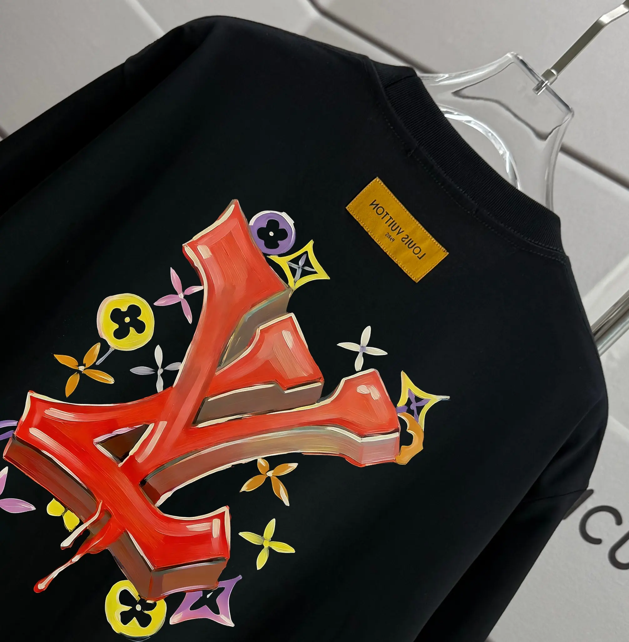 Graffiti Logo Print Cotton T-Shirt D13012178 — view 3