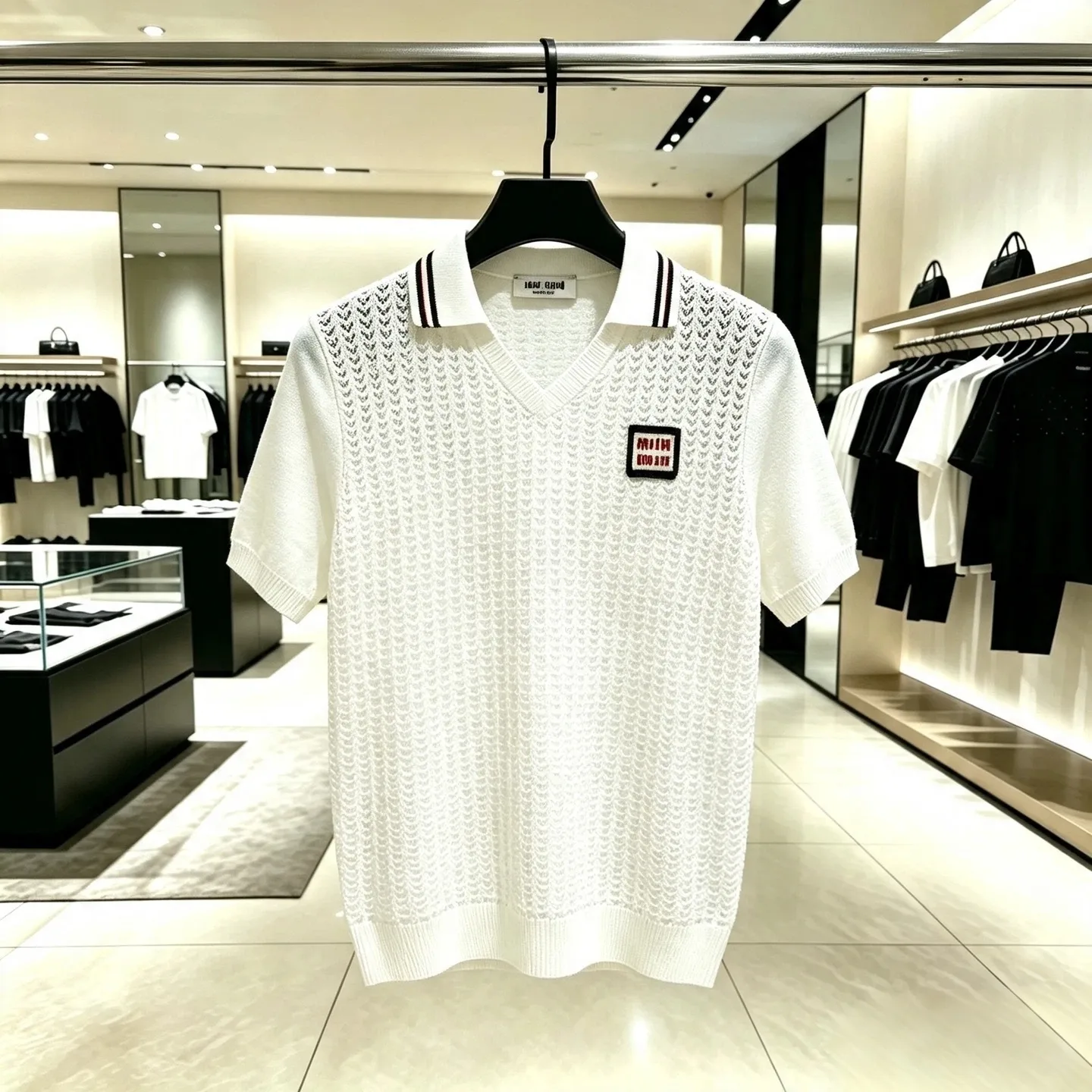 Open-Knit Cotton Polo Shirt D16020346