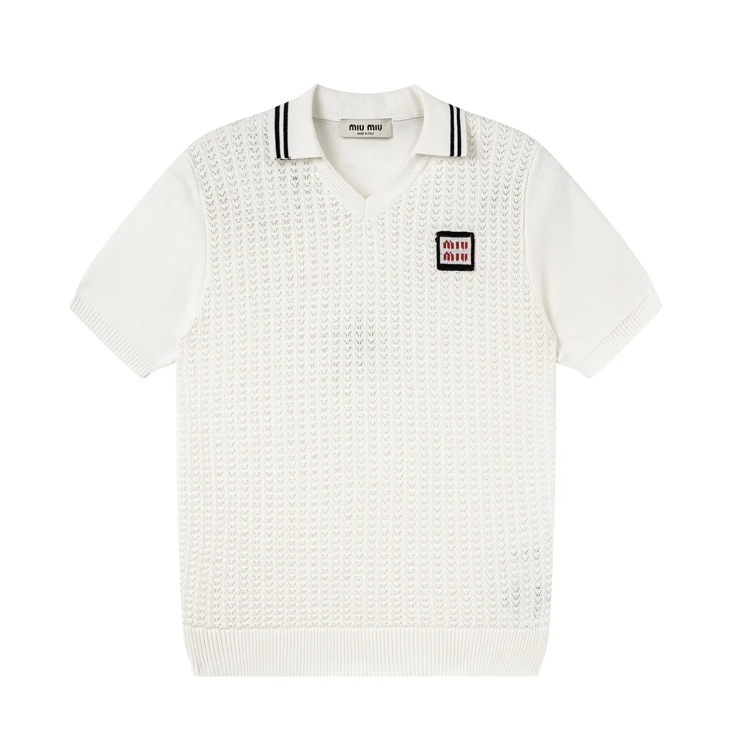 Open-Knit Cotton Polo Shirt D16020346 — view 2