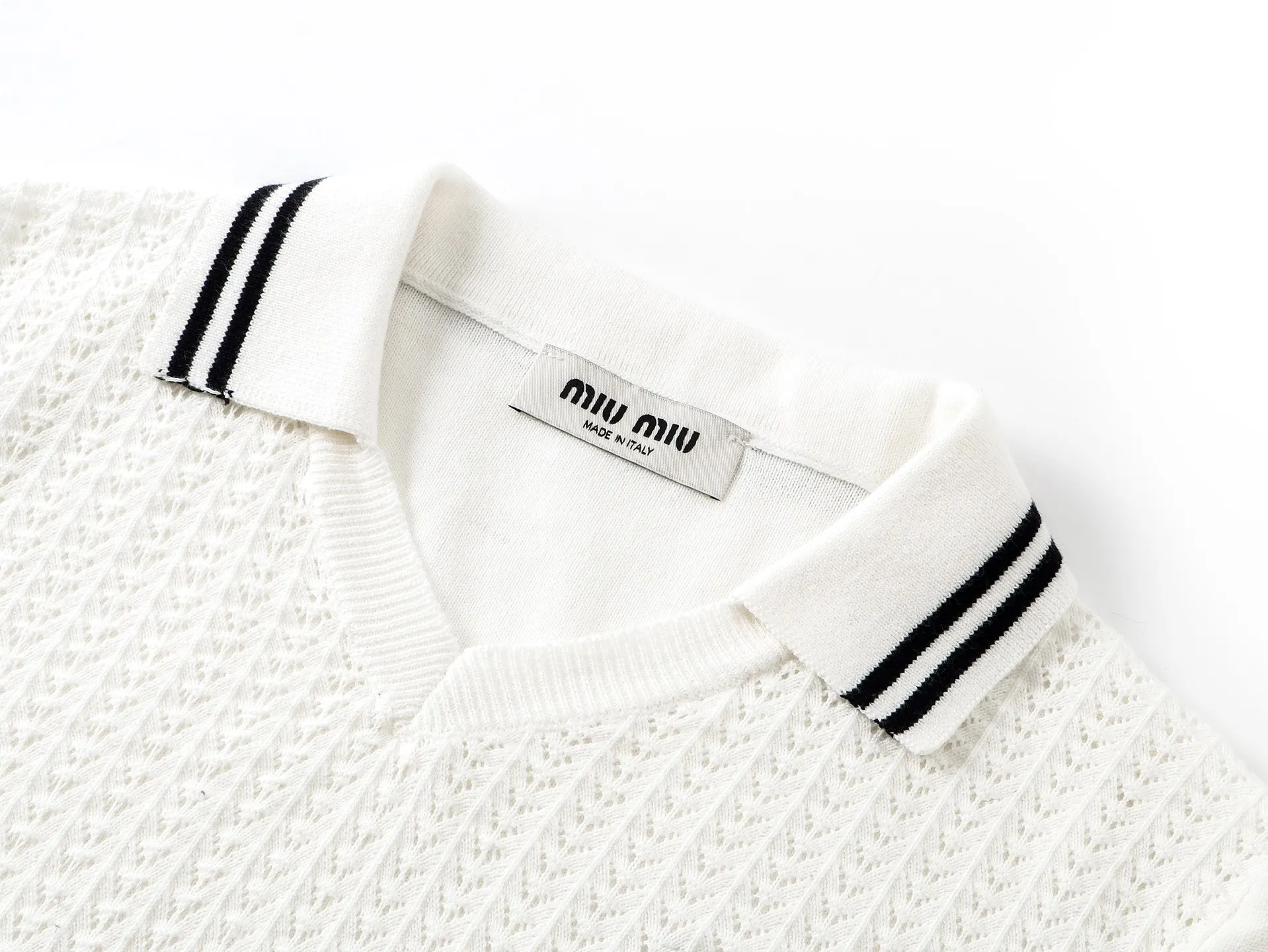 Open-Knit Cotton Polo Shirt D16020346 — view 4