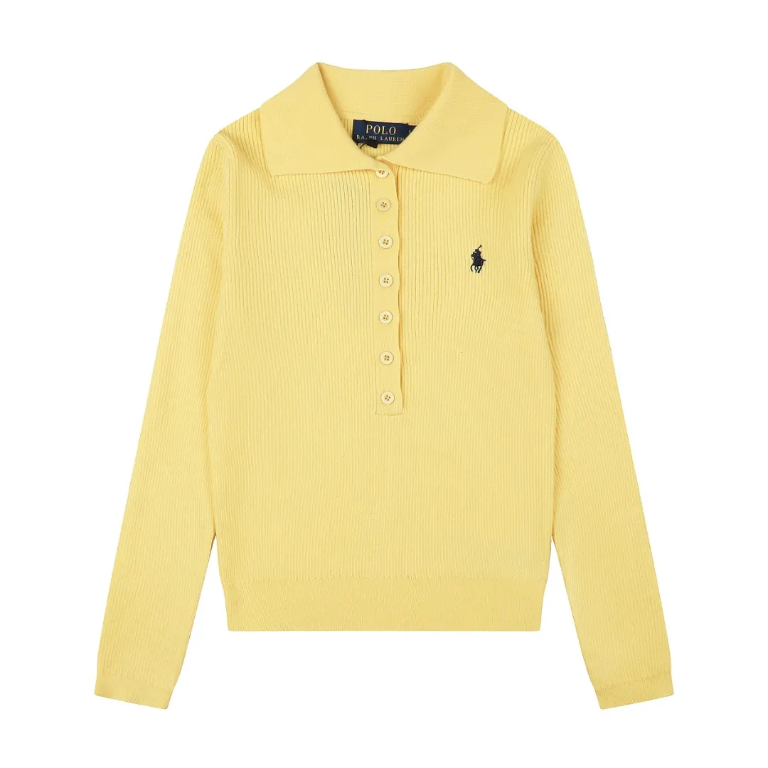 Polo Collar Wool-Blend Knit Sweater D17021665