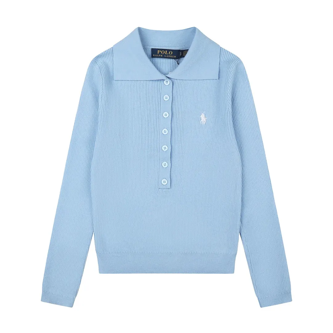 Ribbed Wool-Blend Polo Sweater D17021666