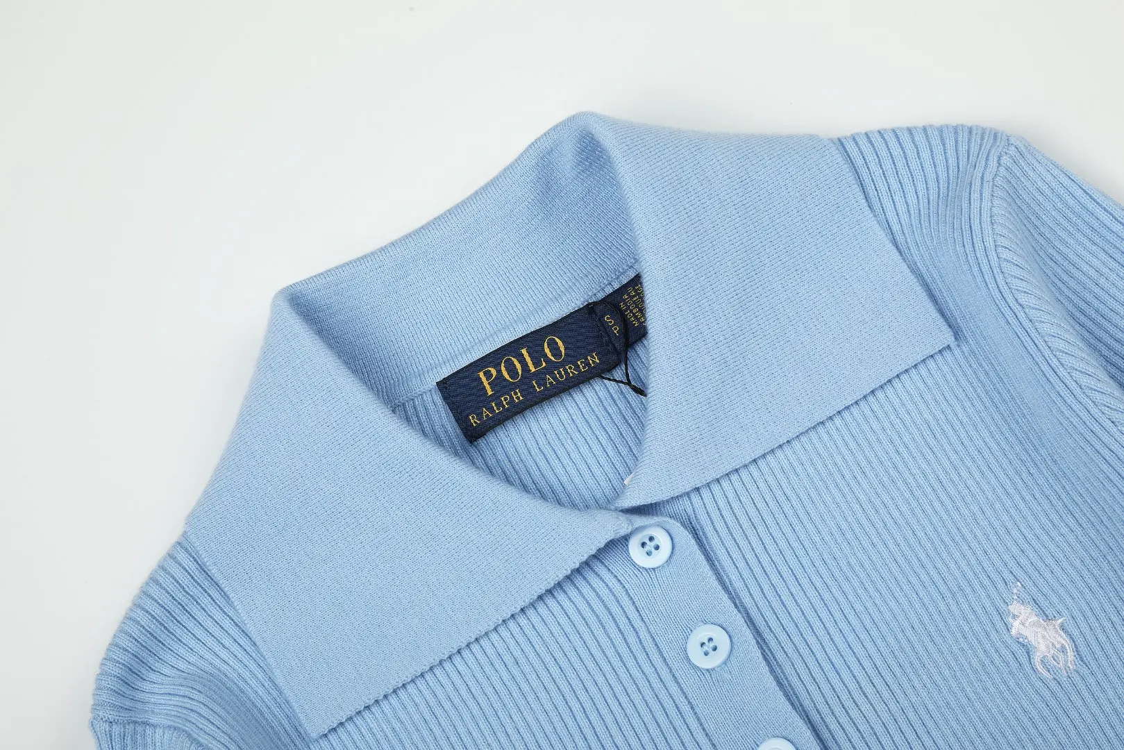 Ribbed Wool-Blend Polo Sweater D17021666 — view 3