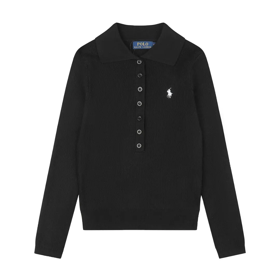 Polo Collar Wool-Blend Knit Sweater D17021662