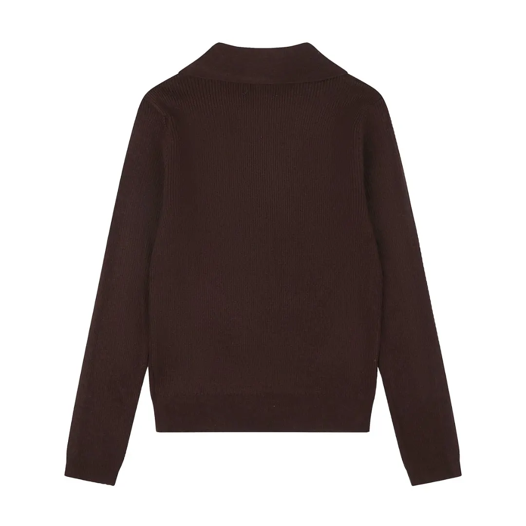 Polo Collar Wool-Blend Knit Sweater D17021664 — view 2