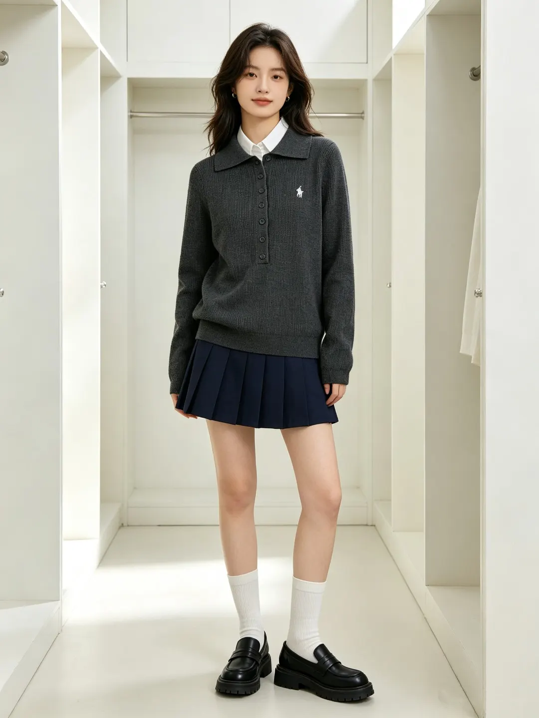 Slim-Fit Wool-Blend Polo Sweater D17021657 — view 16