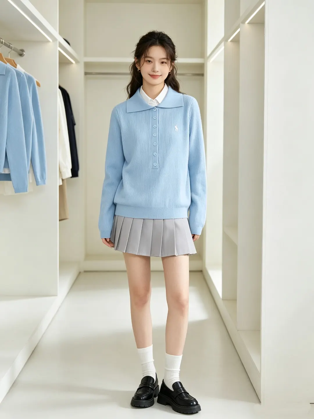 Slim-Fit Wool-Blend Polo Sweater D17021657 — view 17