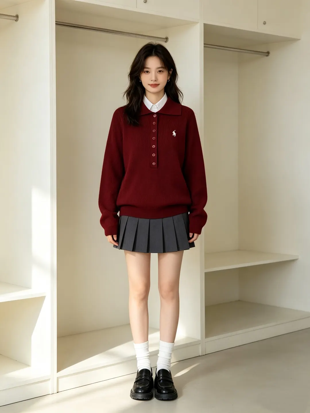 Slim-Fit Wool-Blend Polo Sweater D17021657 — view 18