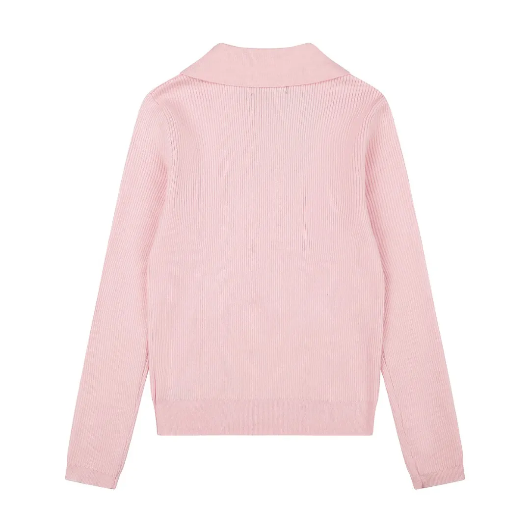 Ribbed Wool-Blend Polo Sweater D17021659 — view 2