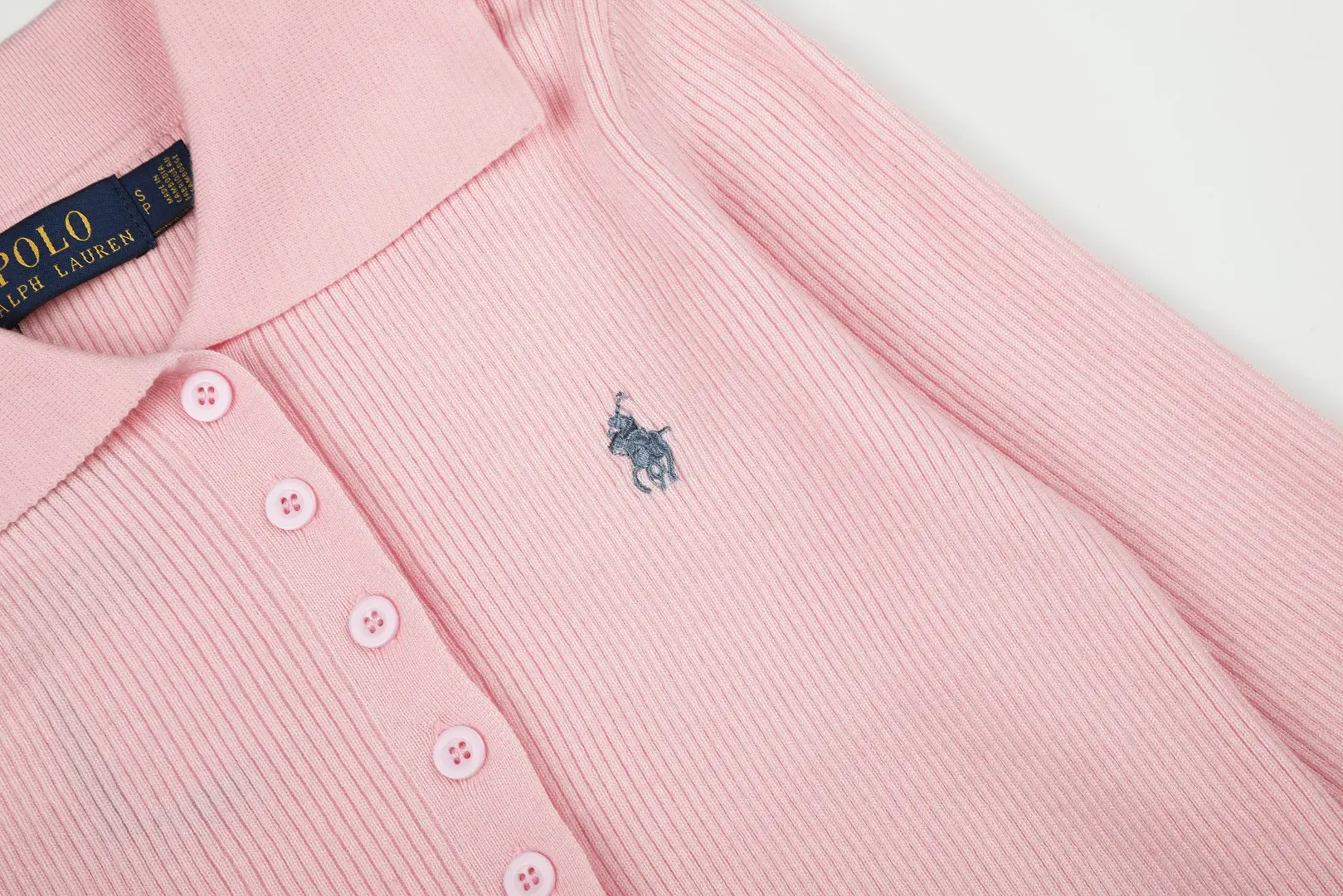 Ribbed Wool-Blend Polo Sweater D17021659 — view 5