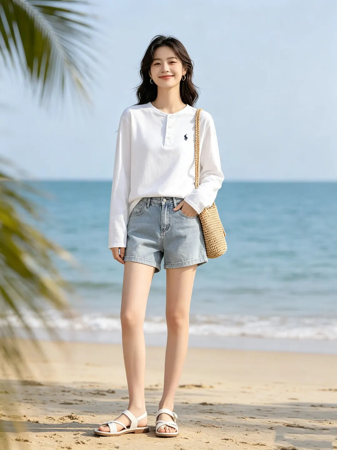 Long-Sleeved Cotton Henley Polo Shirt D17021424 — view 3