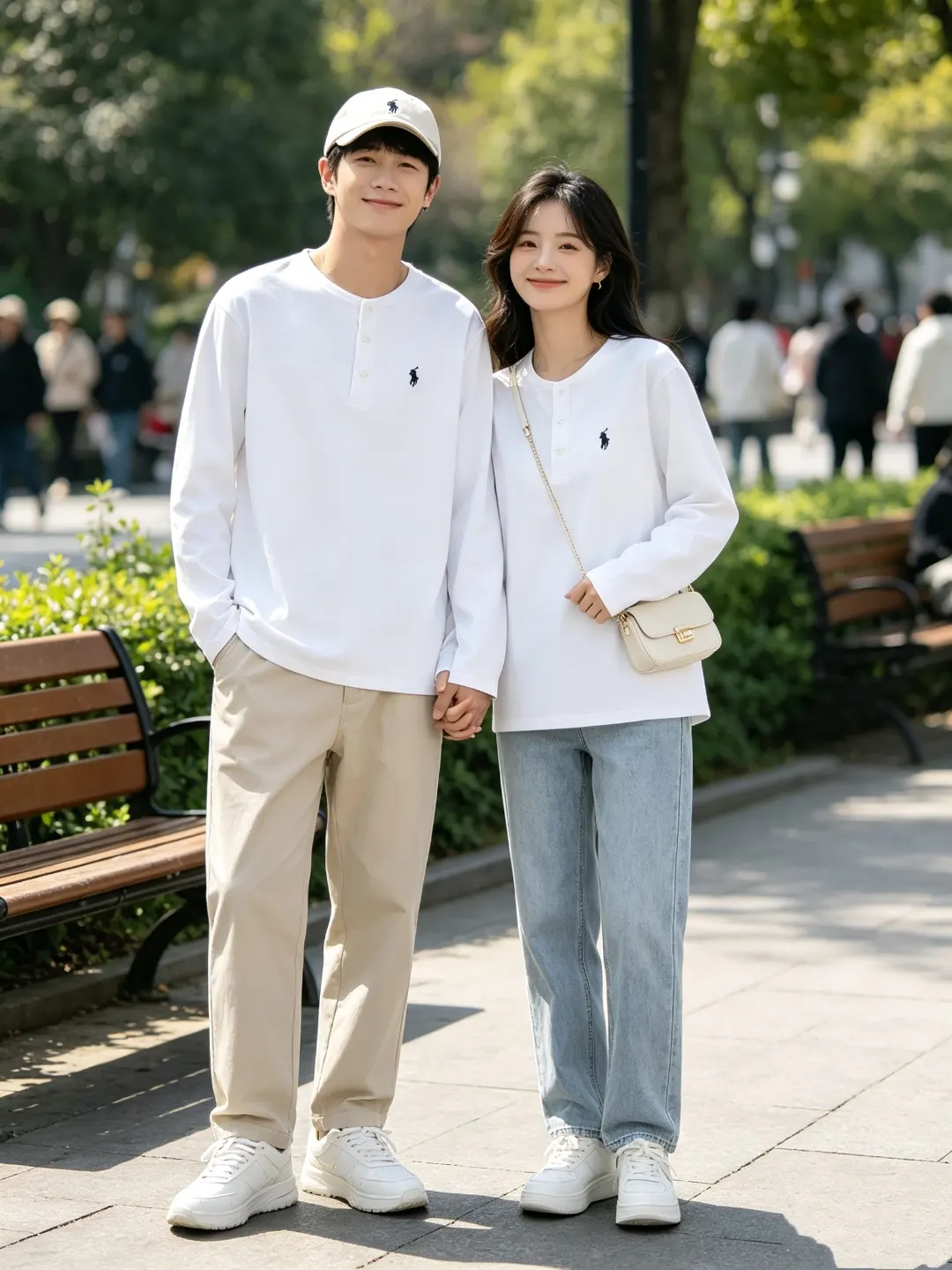 Long-Sleeved Cotton Henley Polo Shirt D17021424 — view 5
