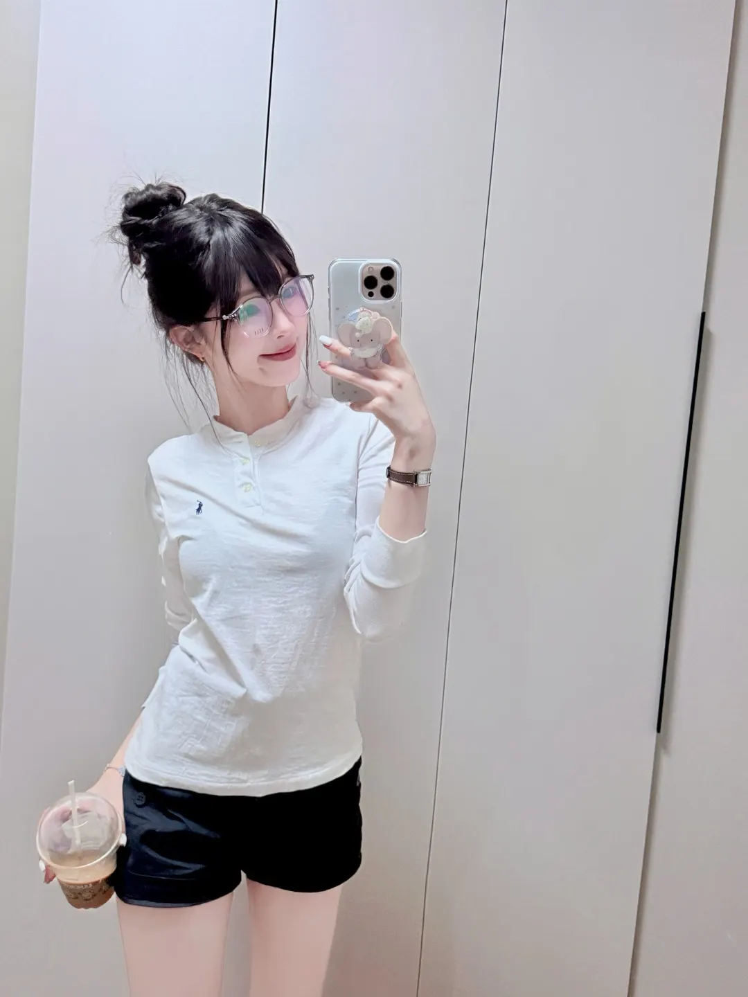 Long-Sleeved Cotton Henley Polo Shirt D17021424 — view 9