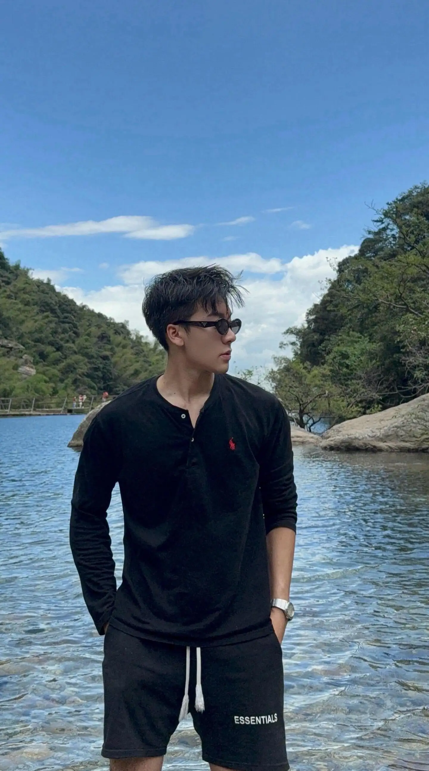 Long-Sleeved Cotton Henley Polo Shirt D17021424 — view 17