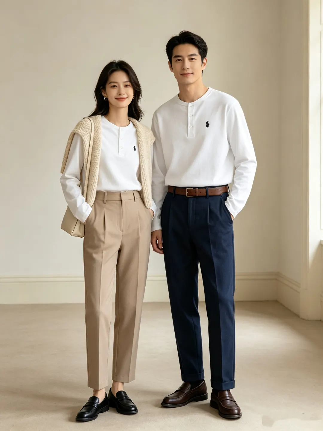 Long-Sleeved Cotton Henley Polo Shirt D17021424 — view 40