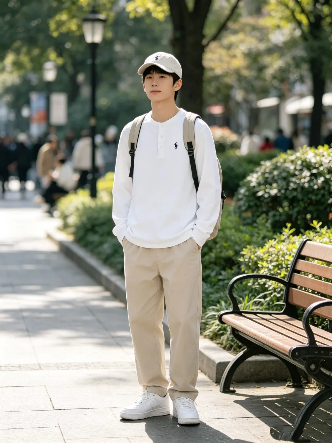 Long-Sleeved Cotton Henley Polo Shirt D17021424 — view 41