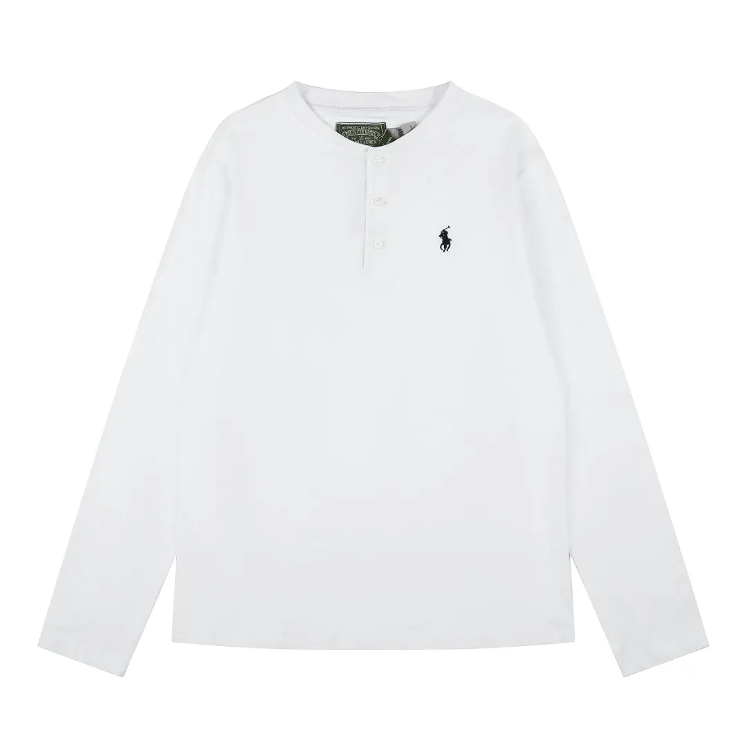 Long-Sleeved Cotton Slub Henley Shirt D17021425