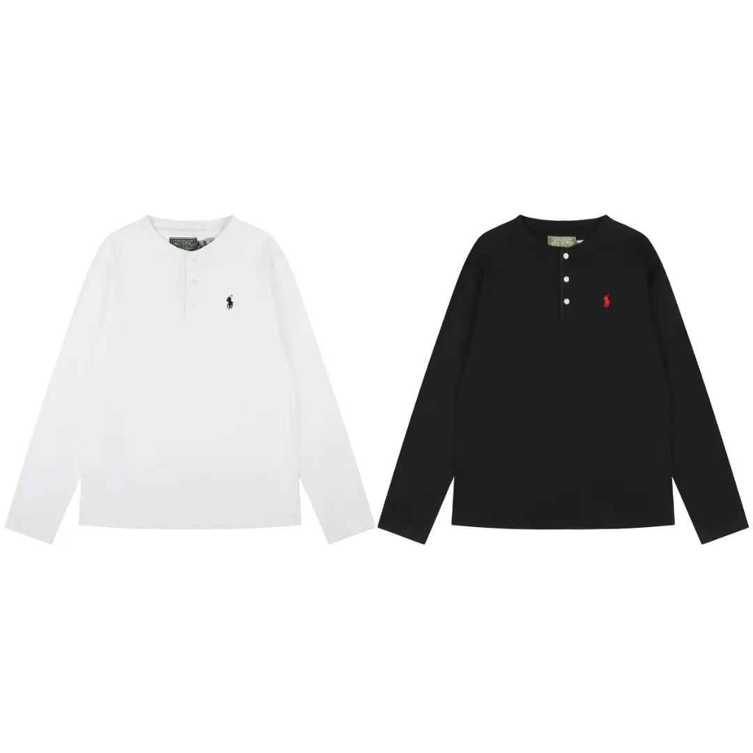 Long-Sleeved Cotton Slub Henley Shirt D17021425 — view 11