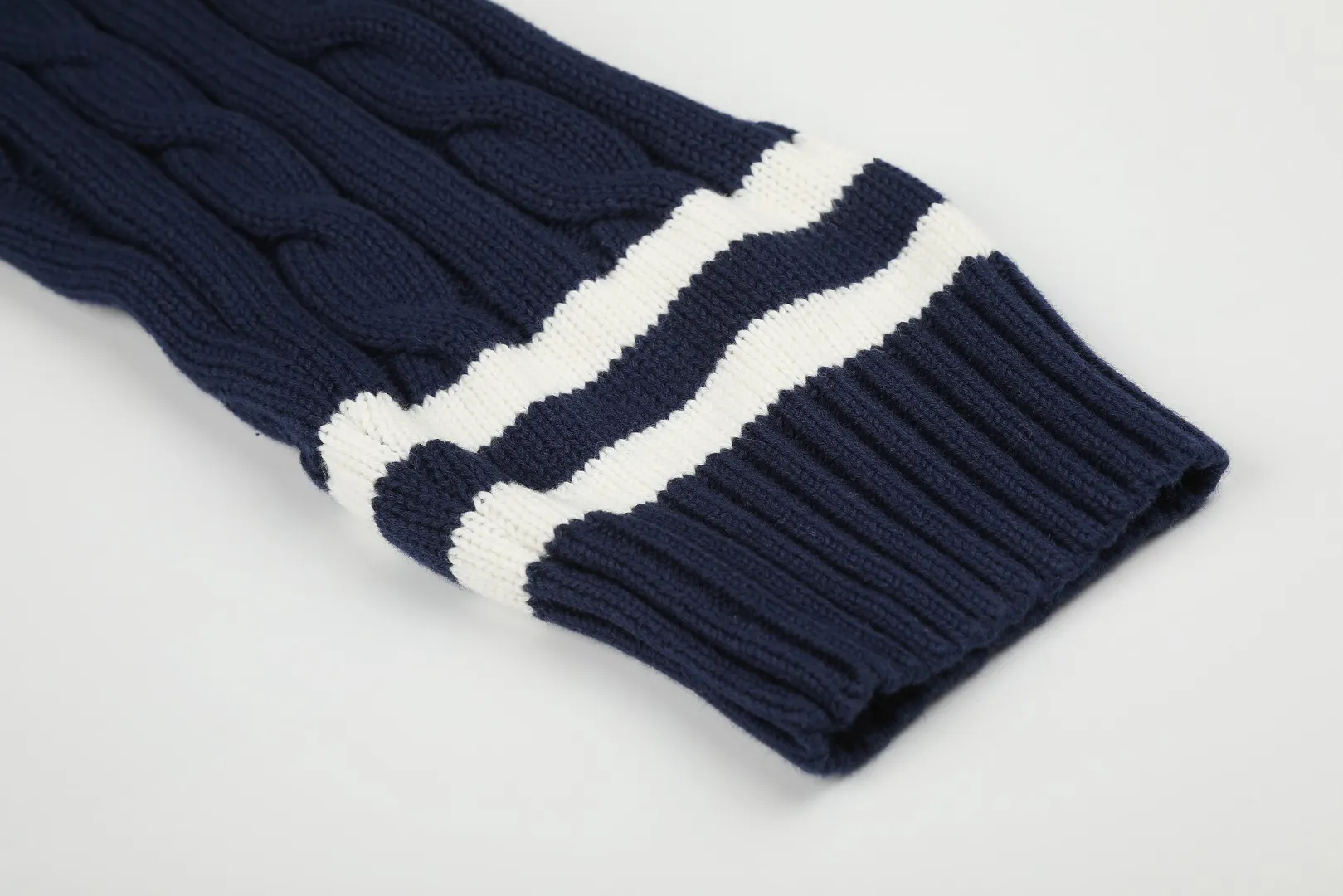 Cricket-Style Cable-Knit V-Neck Sweater D17521653 — view 7
