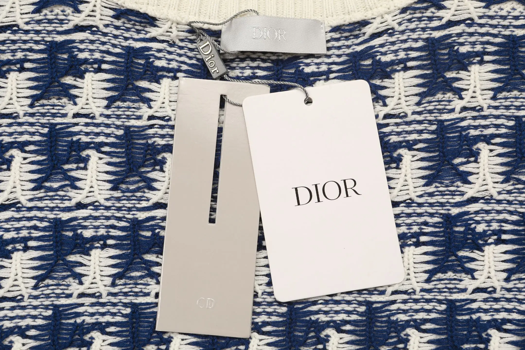 Houndstooth Jacquard Wool Crew-Neck Sweater D21019803 — view 4