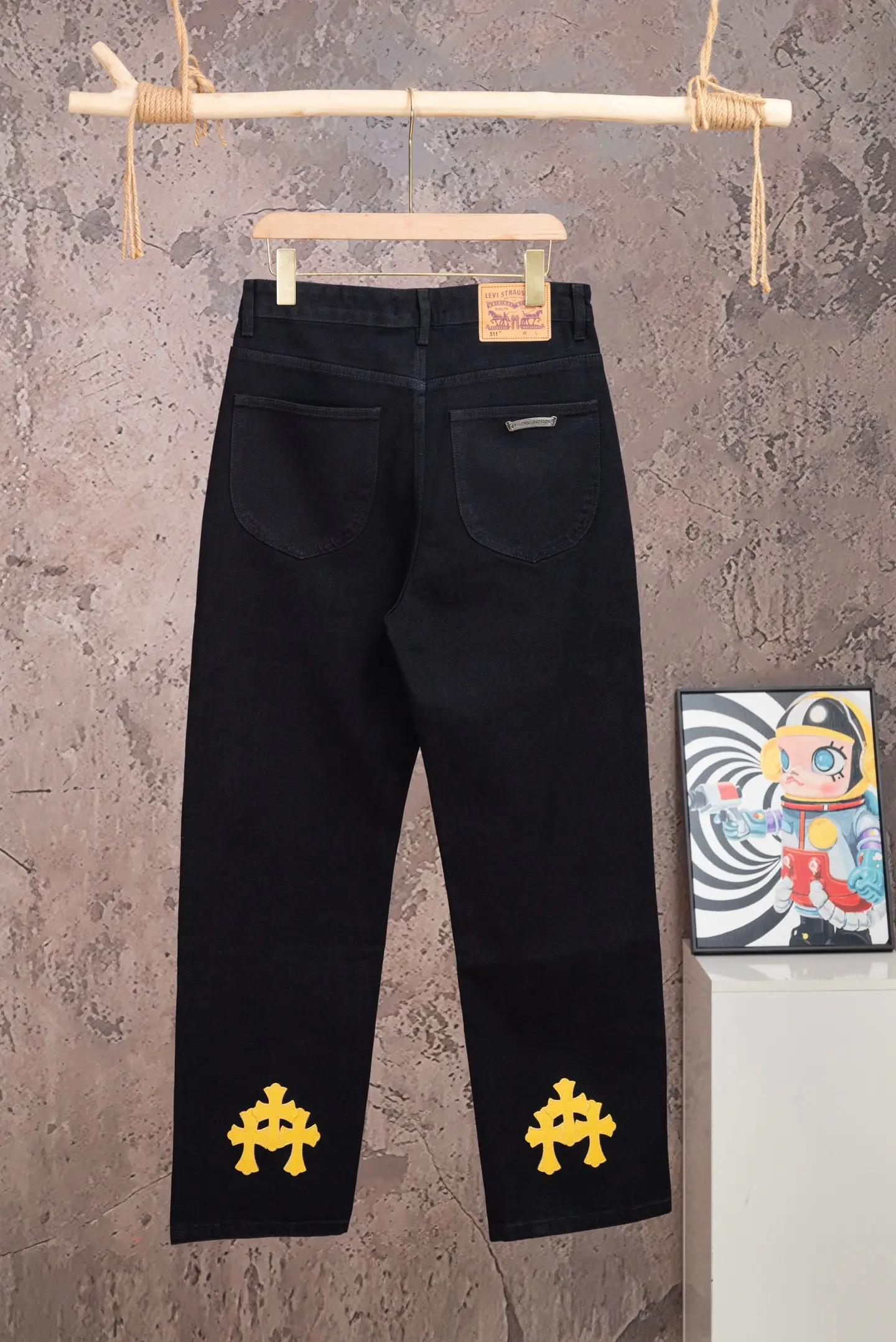 Chrome Hearts Cross Patch Straight-Leg Jeans D18019778 — view 2