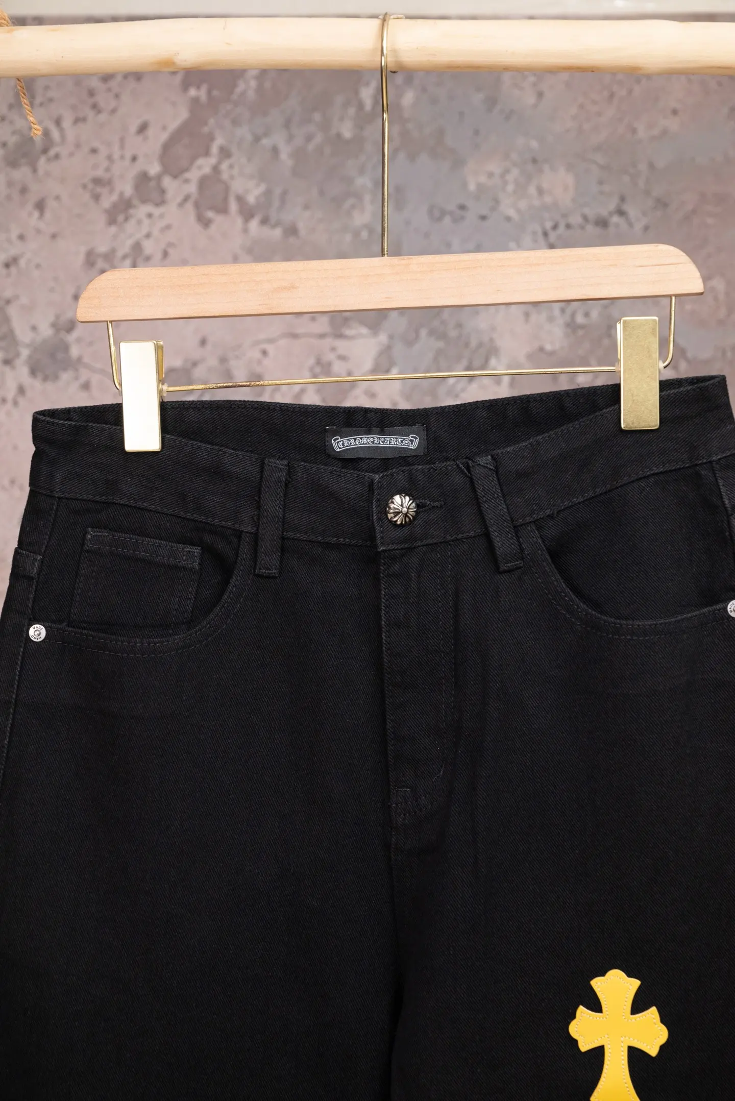 Chrome Hearts Cross Patch Straight-Leg Jeans D18019778 — view 3