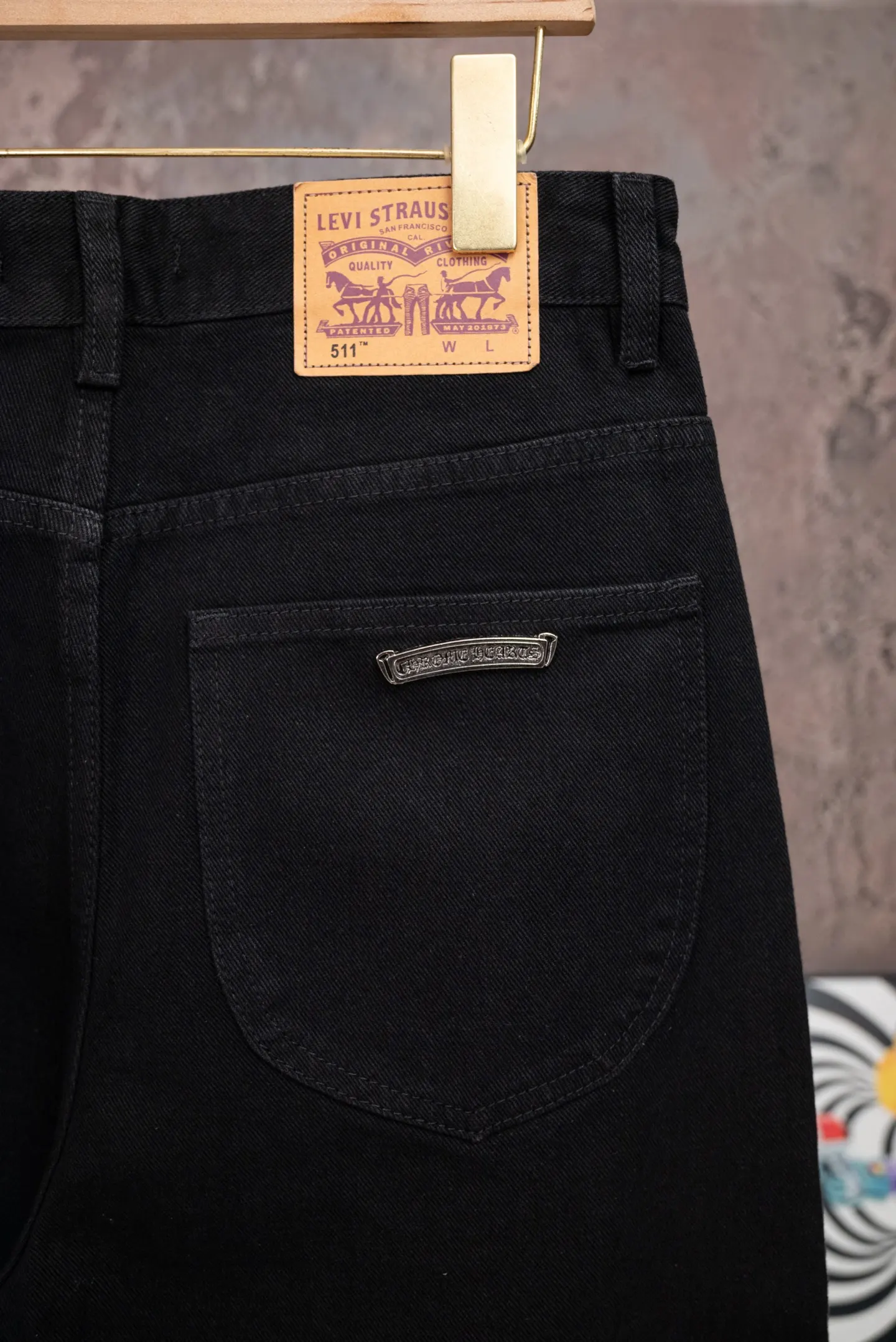 Chrome Hearts Cross Patch Straight-Leg Jeans D18019778 — view 6