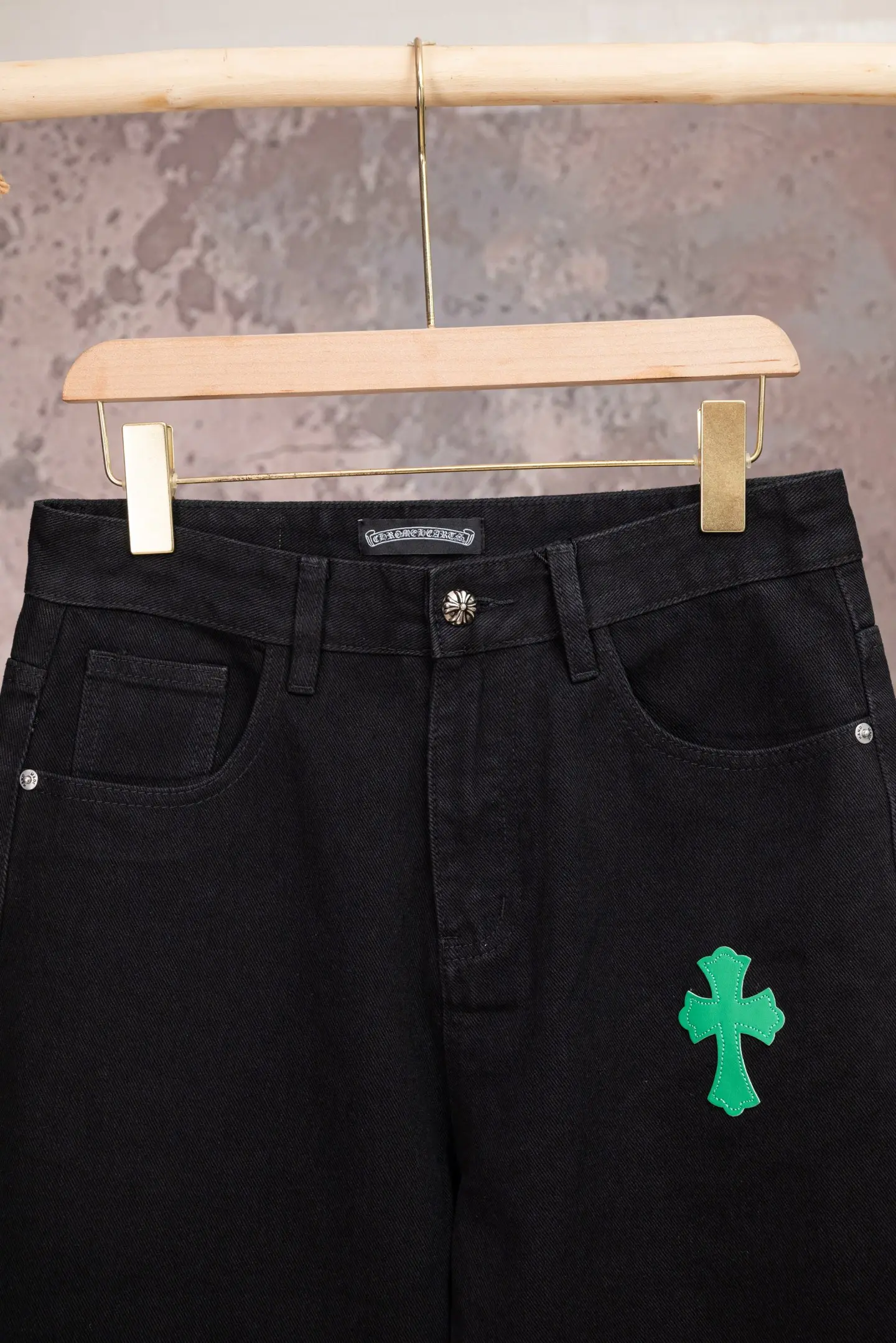 Chrome Hearts Multi-Color Cross Patch Straight-Leg Jeans D18019776 — view 3