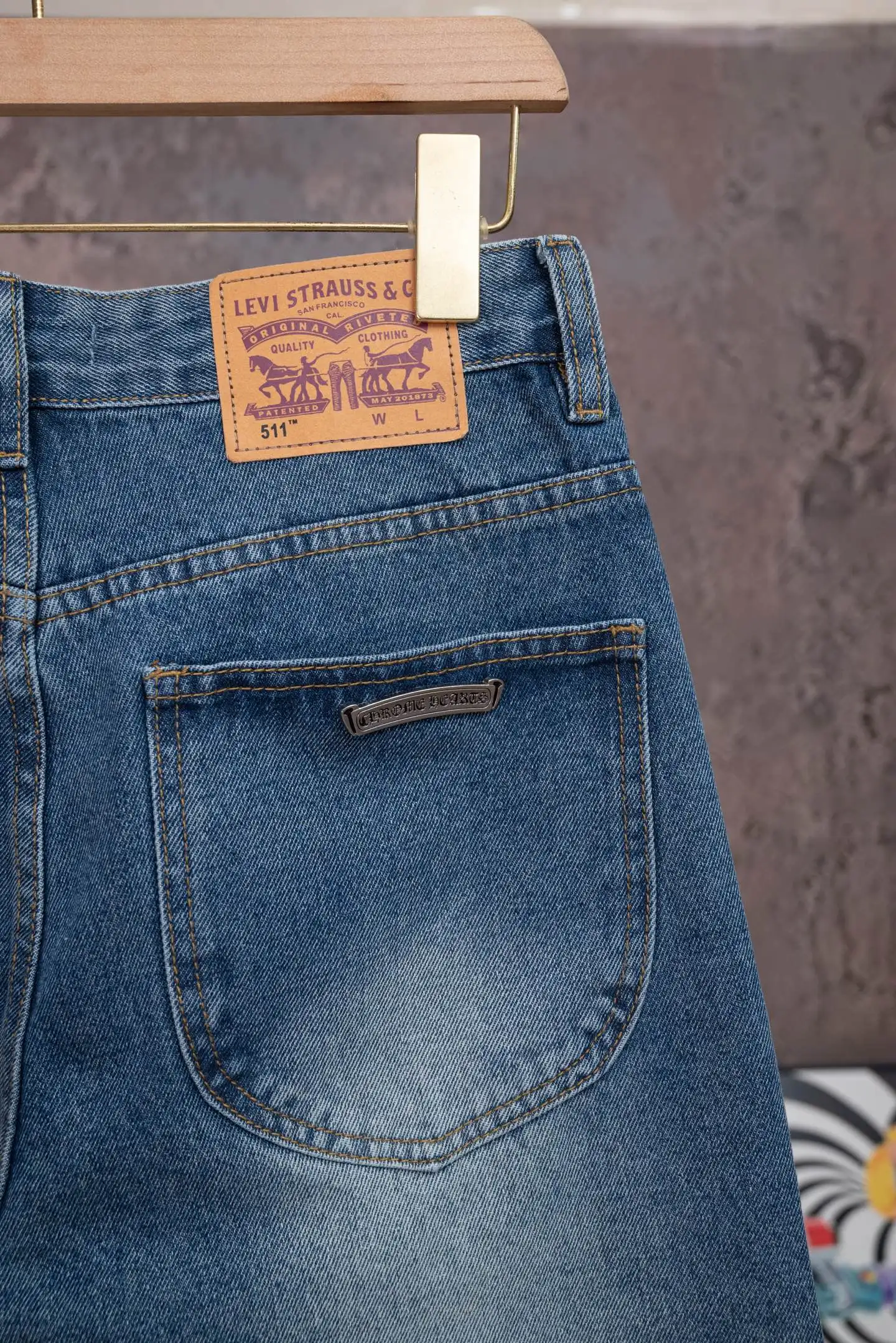 Chrome Hearts Multi-Color Cross Print Straight-Leg Jeans D18019773 — view 6