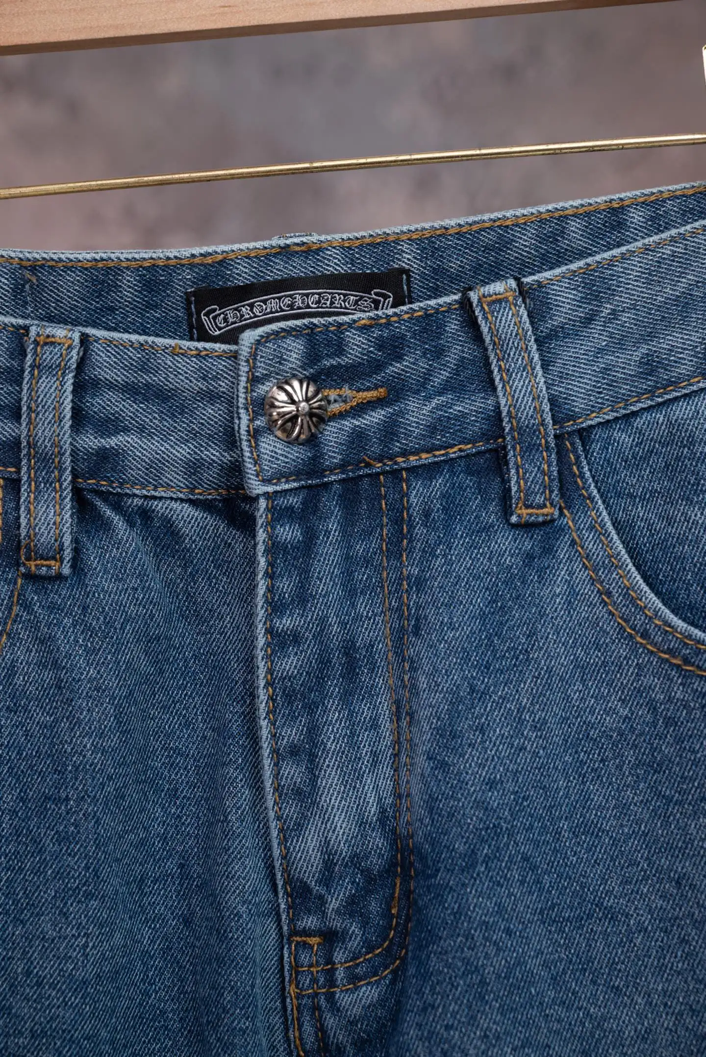 Chrome Hearts Multi-Color Cross Print Straight-Leg Jeans D18019773 — view 7