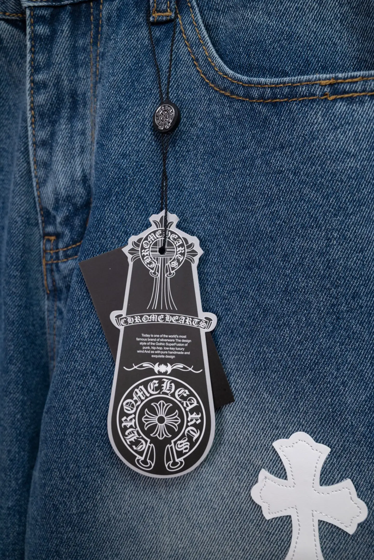 Chrome Hearts Multi-Color Cross Print Straight-Leg Jeans D18019773 — view 10