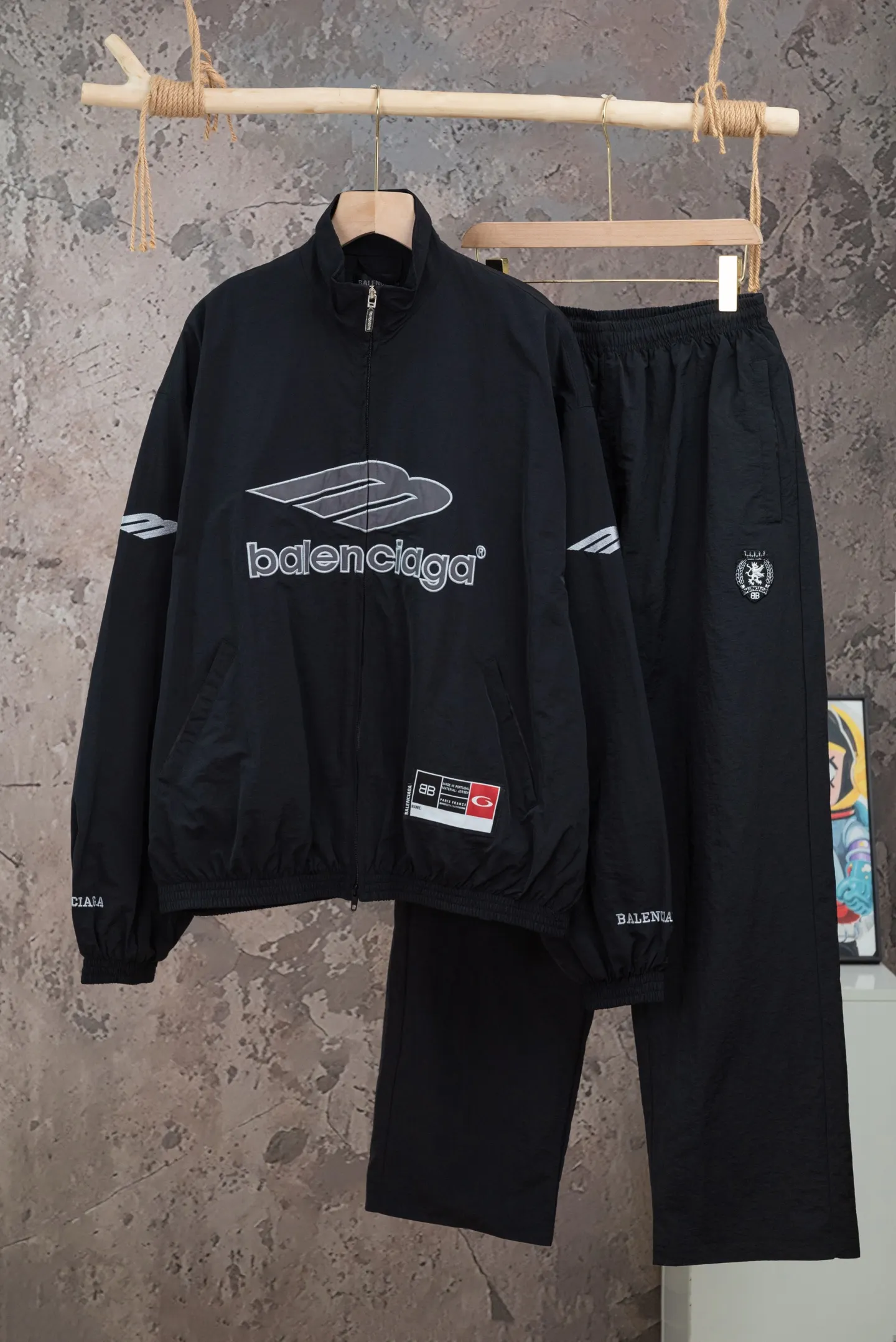Embroidered Technical Shell Track Pants D19519782 — view 3