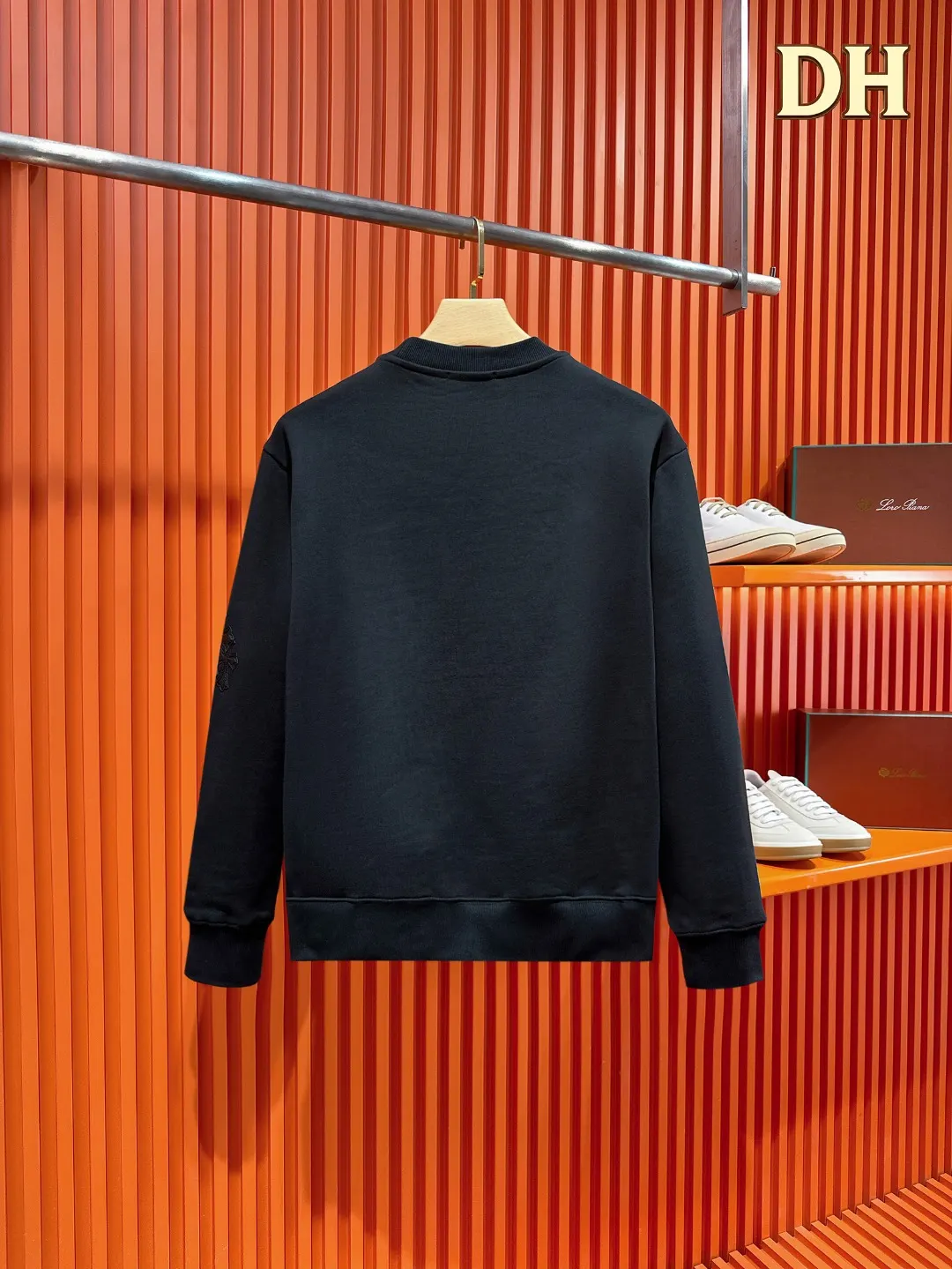 Leather Cross Patch Crew-Neck Sweatshirt D19519695 — view 2
