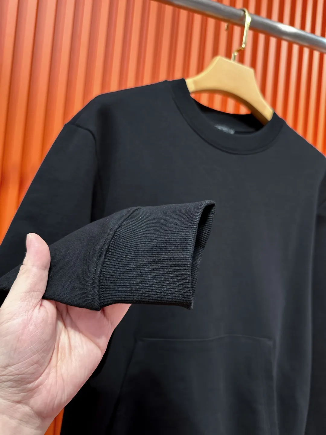 Leather Cross Patch Crew-Neck Sweatshirt D19519695 — view 6