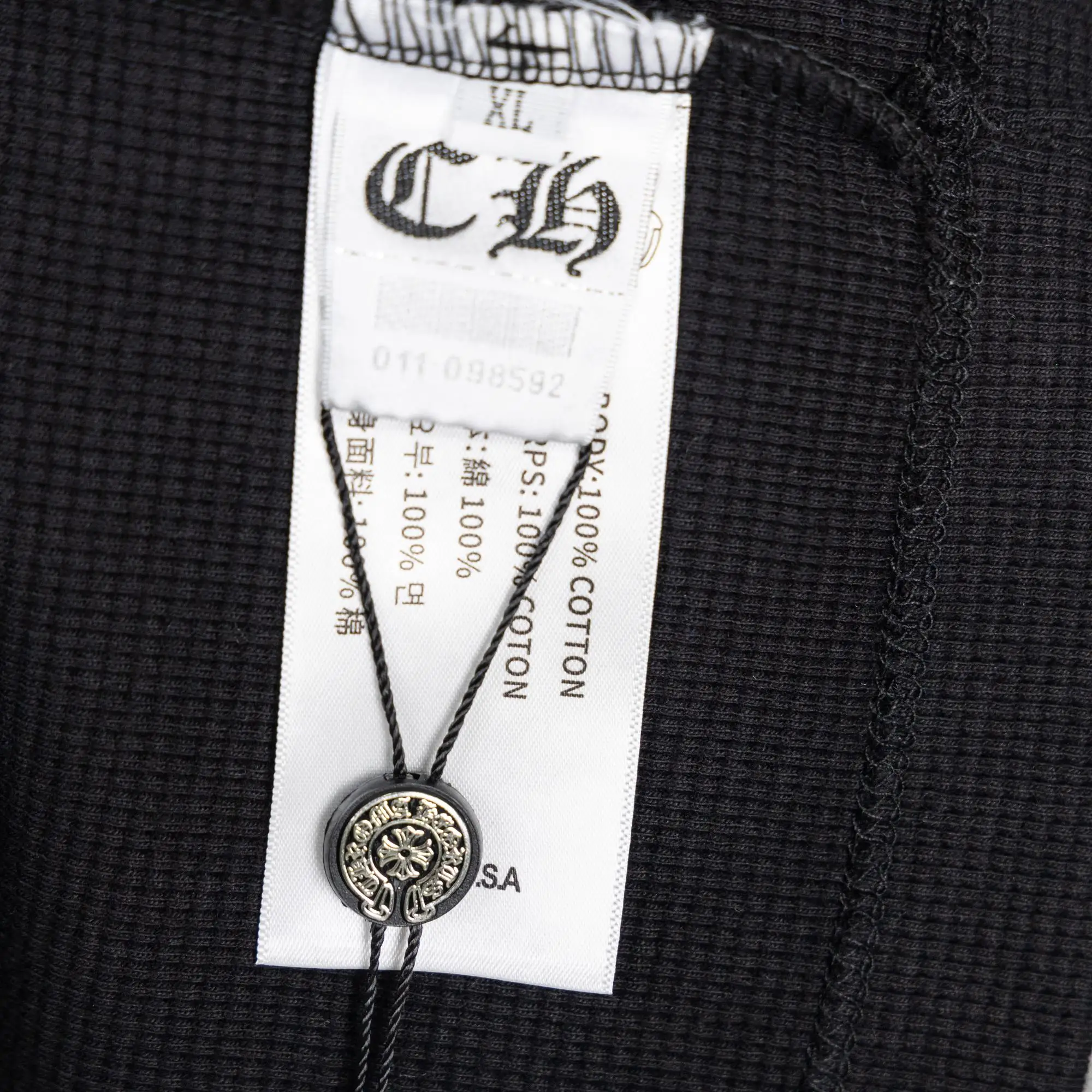Chrome Hearts Waffle-Knit Henley Long-Sleeve Top D20019747 — view 11