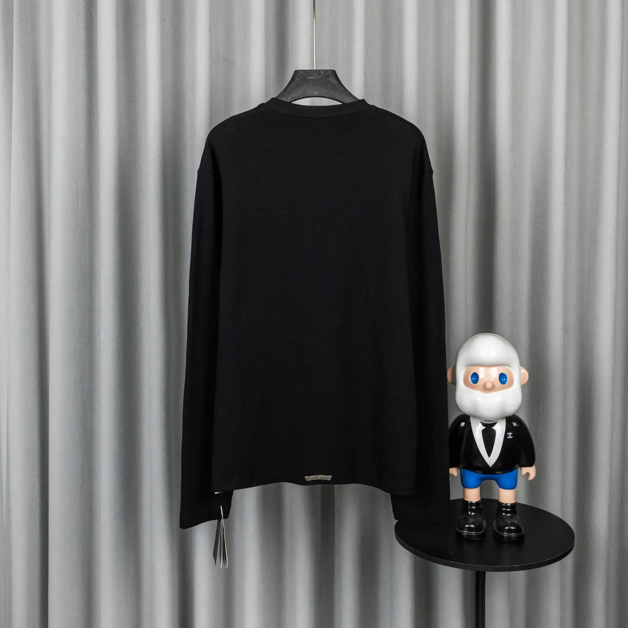 Chrome Hearts Waffle-Knit Henley Long-Sleeve Top D20019751 — view 2