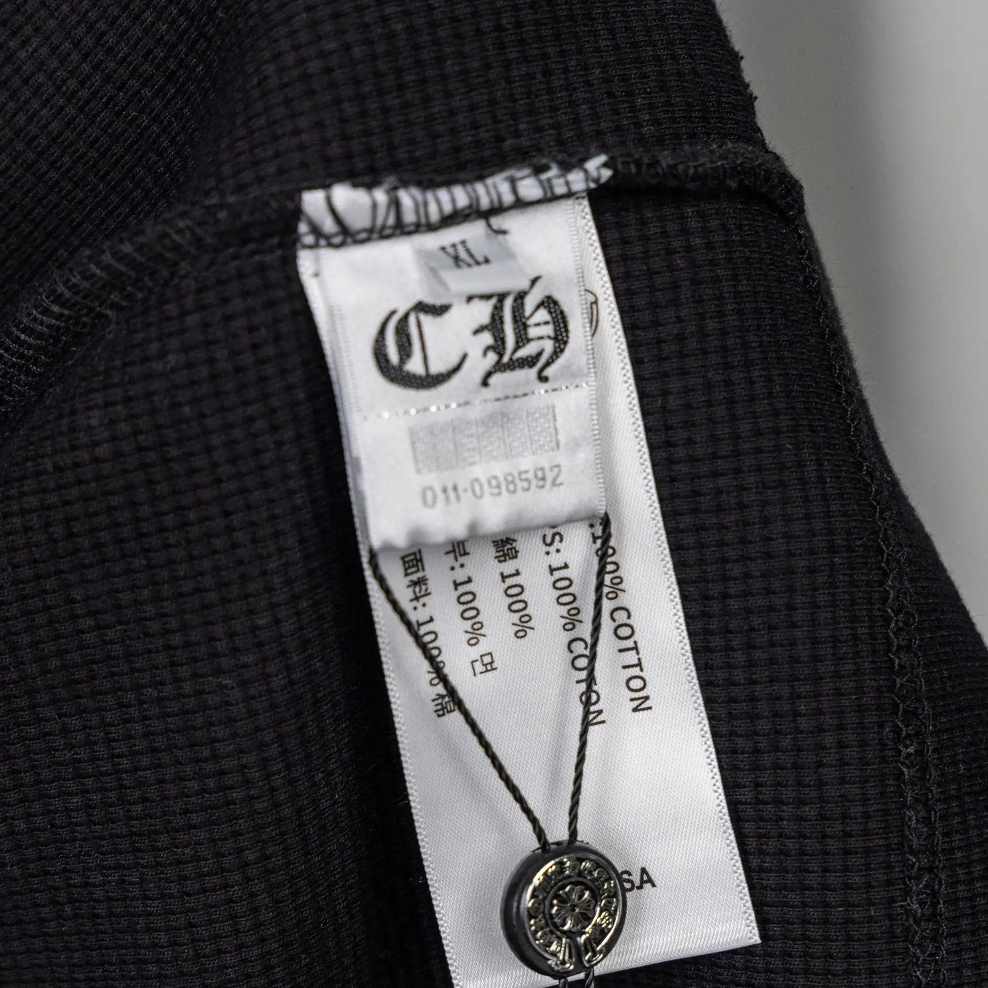 Chrome Hearts Waffle-Knit Henley Long-Sleeve Top D20019751 — view 15